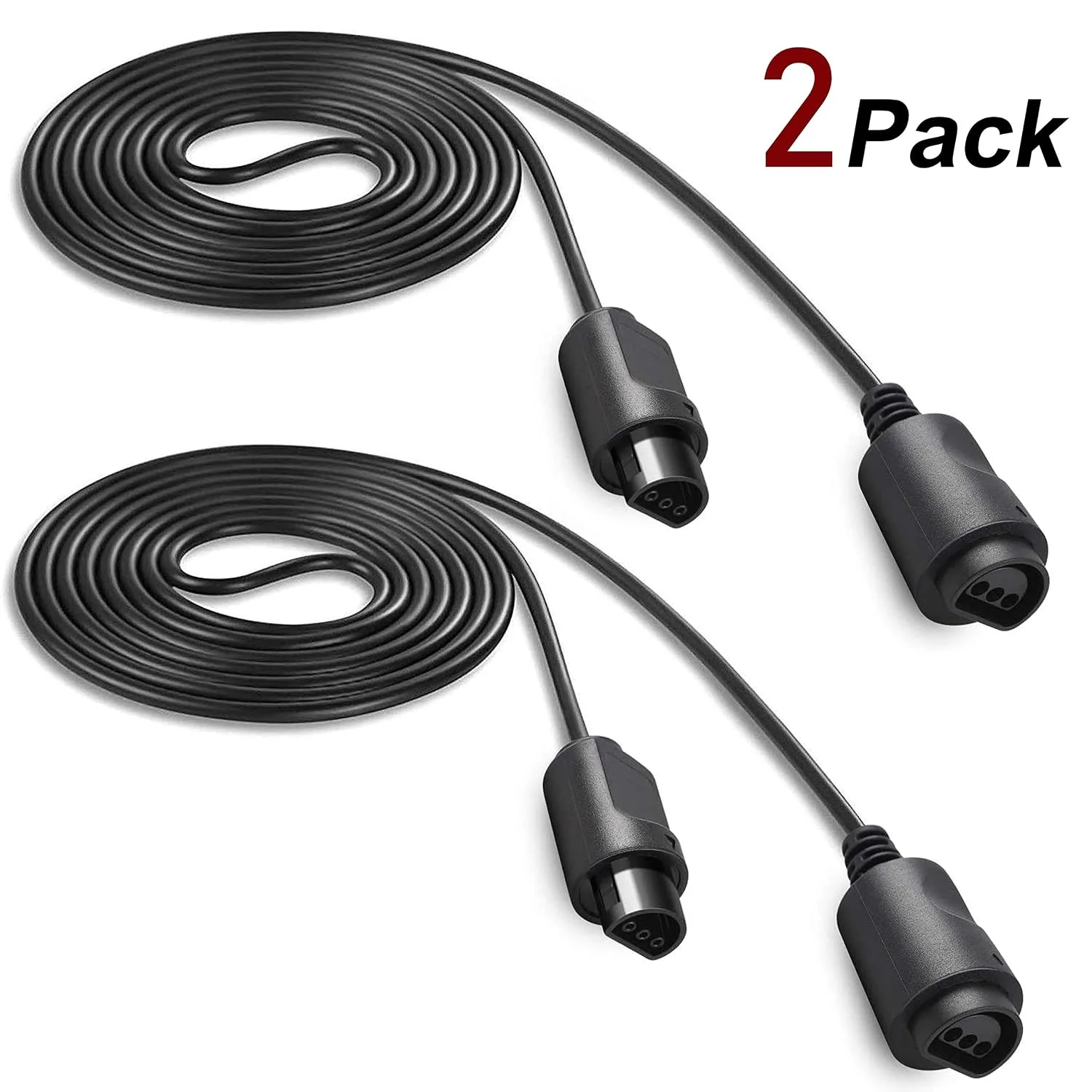 miadore 2 Pack Classic N64 Controllers (Jungle Green/Blue) Bundle with 2 Pack 6FT N64 Controller Extension Cable