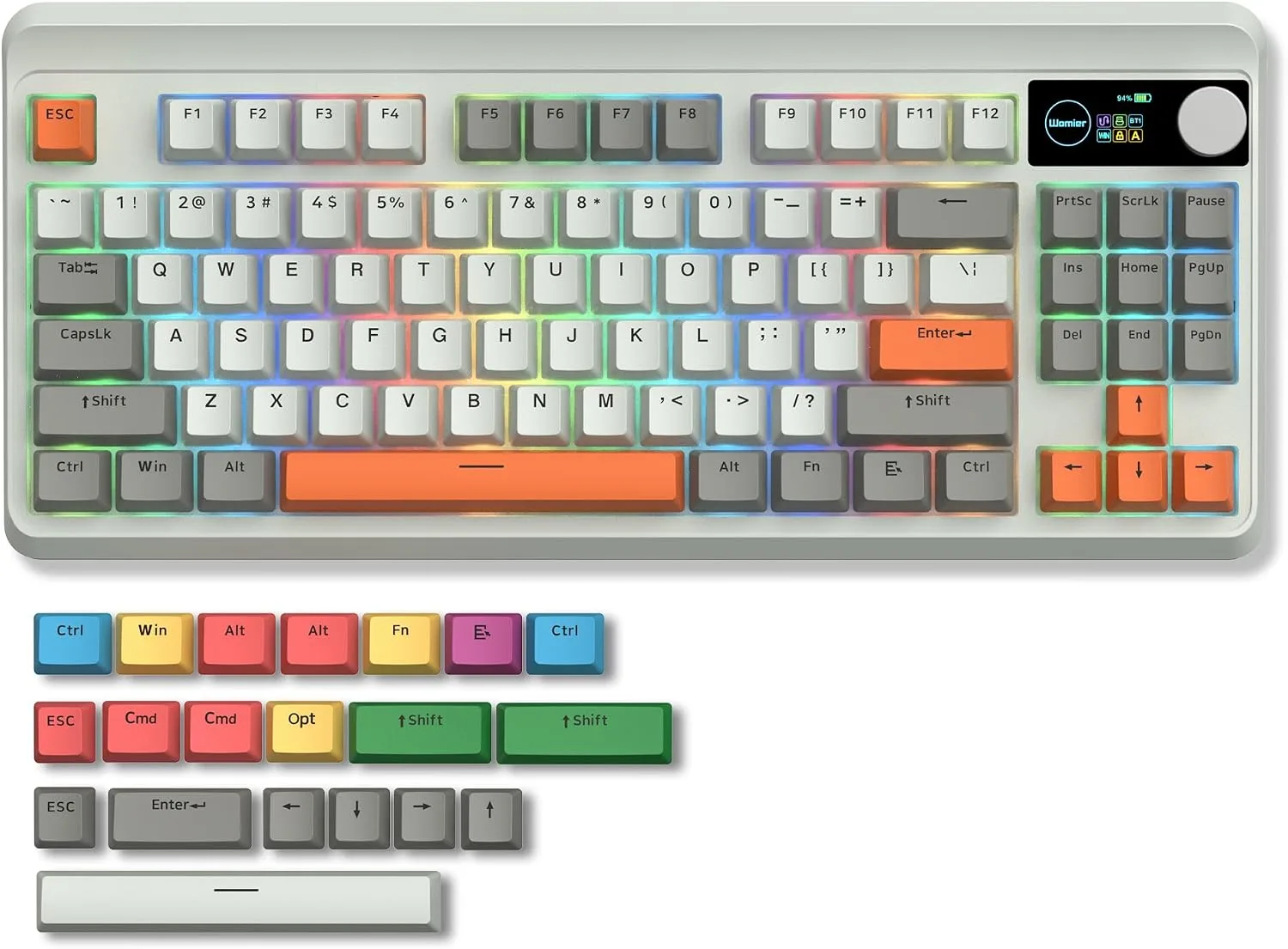Womier M87 75% Mechanical Keyboard Tri-Mode with TFT Smart Display & Knob