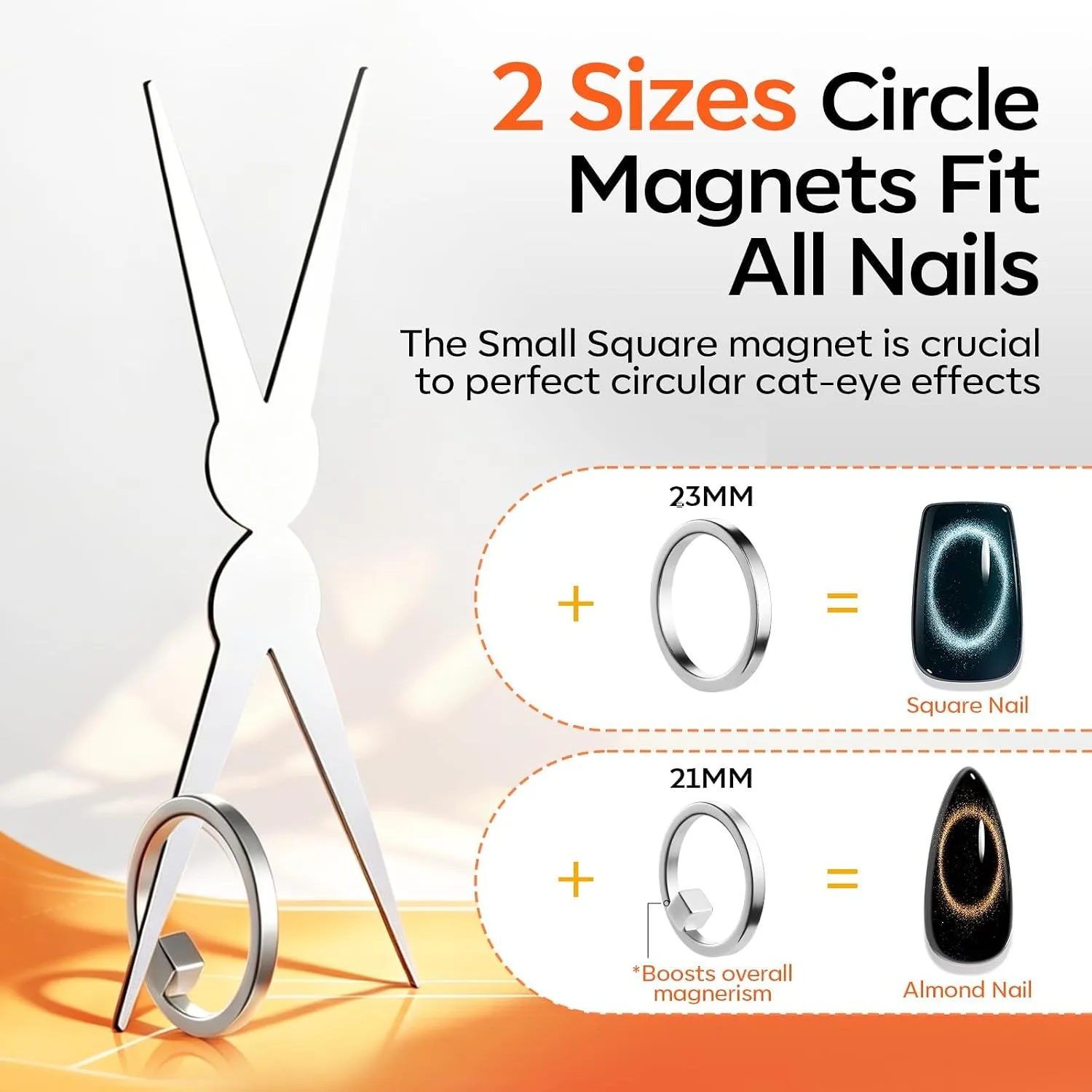 modelones Cat Eye Magnet 7PCS Gel Polish Tools Sizes Hollow Circle 3-in-1