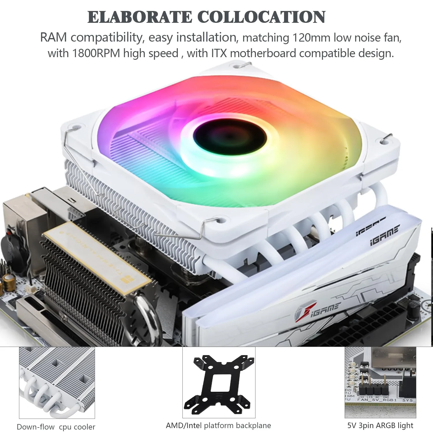 Thermalright AXP120-X67 White ARGB Low Profile CPU Air Cooler