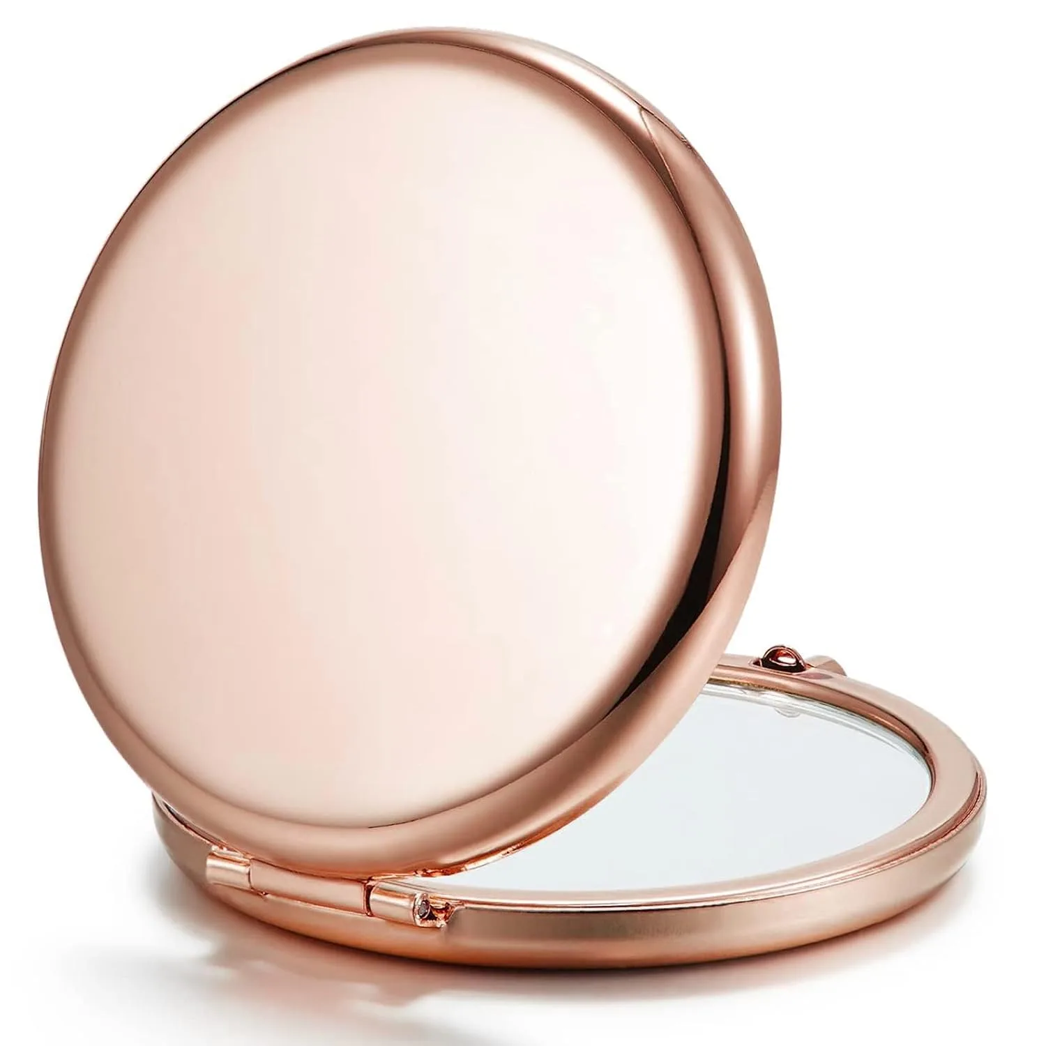 Compact Mirror, 1x/2x Magnification Pocket Mirror, Rose Gold