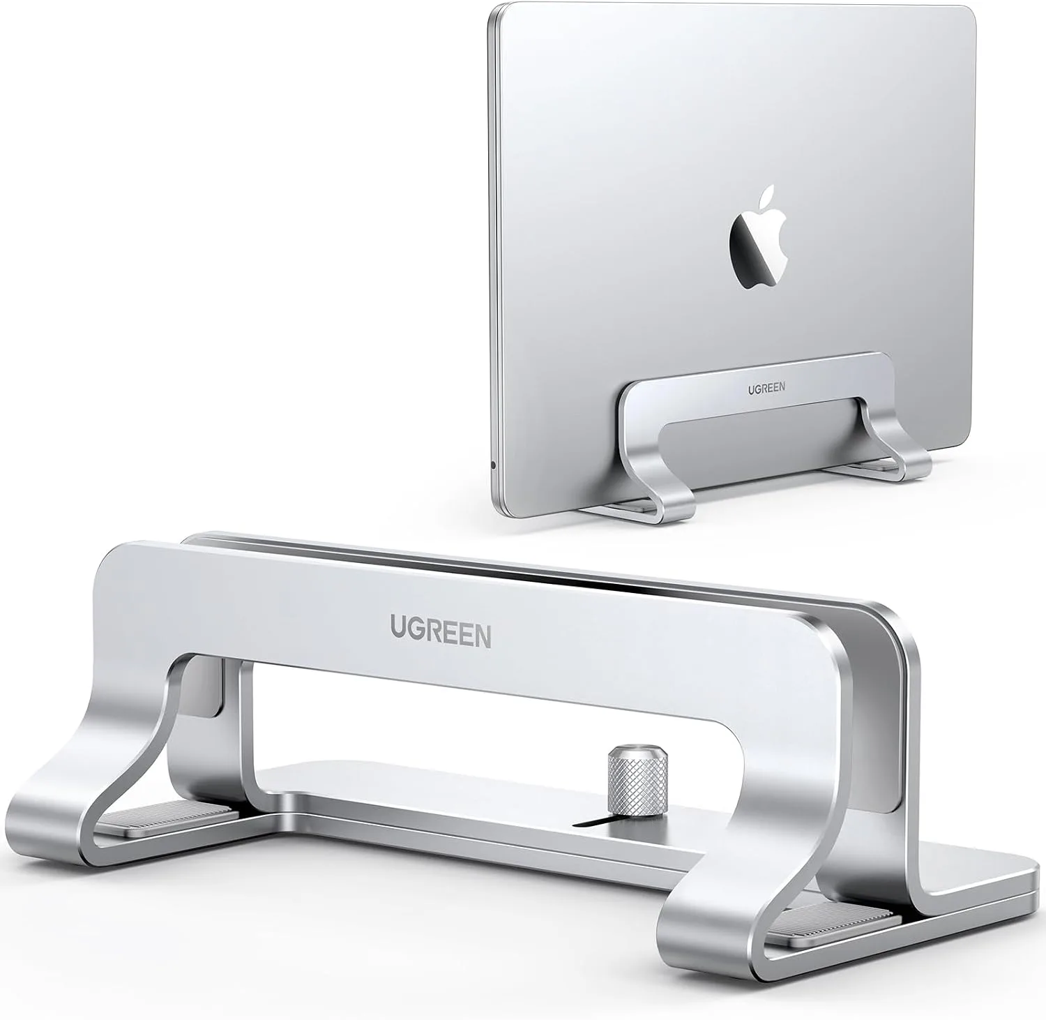 Base vertical para laptop UGREEN compatible hasta 17.3 pulgadas aluminio ajustable plateado