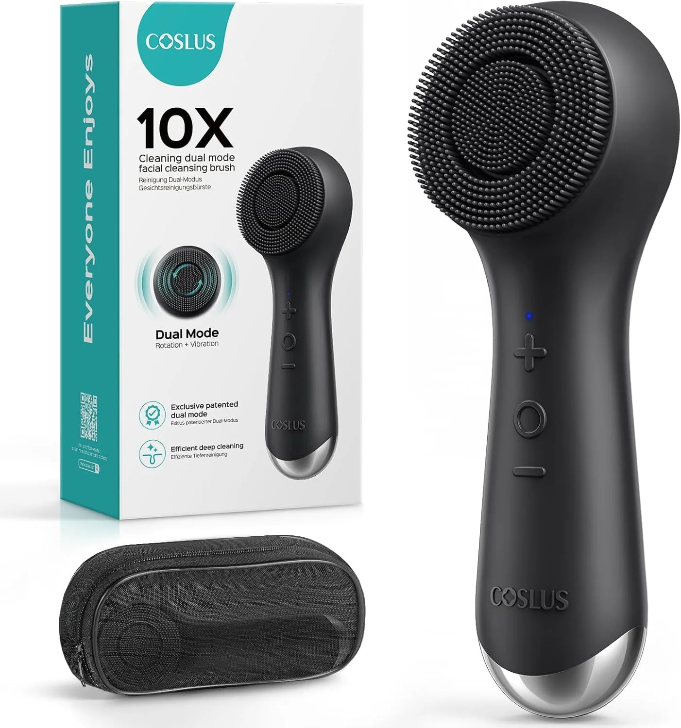 COSLUS FBS03 Face Scrubber Facial Cleansing Brush, Patented Design, Black