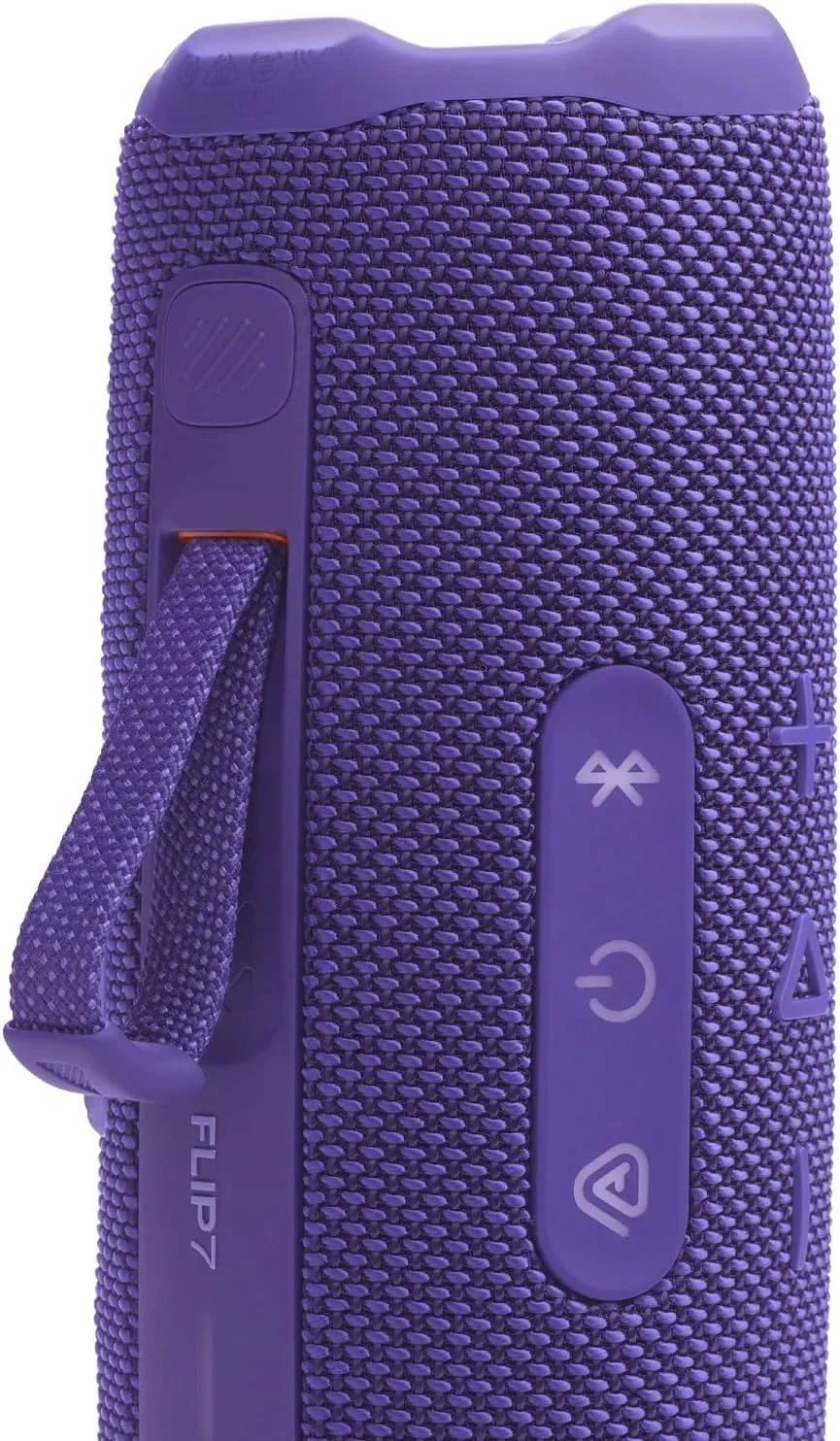 JBL Flip 7 Portable Bluetooth Speaker, IP68 Waterproof, Dustproof, Drop-Proof, PushLock System, AI Sound Boost, 16H Battery, Megen Hardshel Protection Case (Purple)