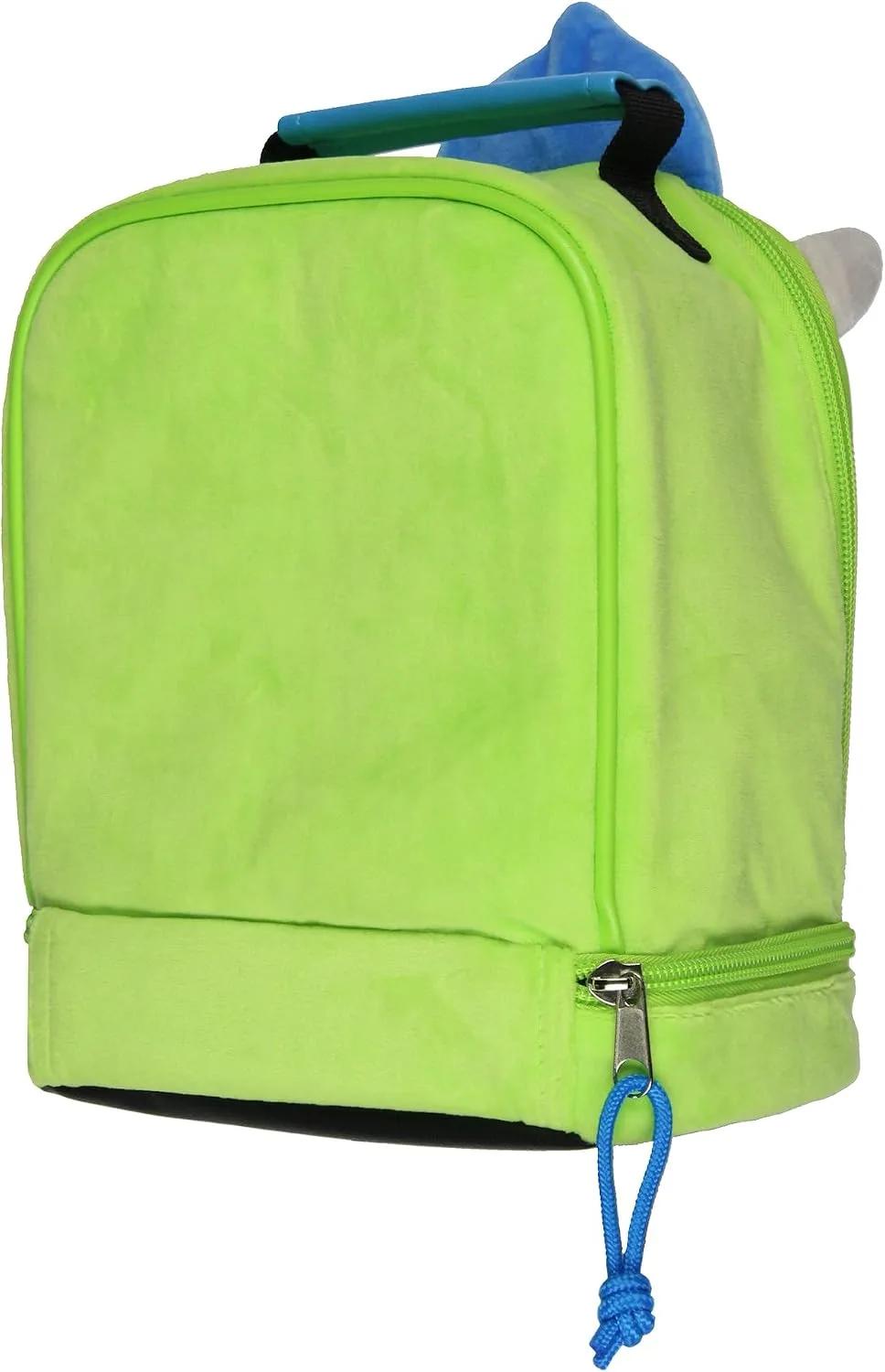 Disney Monsters Inc Lunch Box Mike Wazowski Plush Fuzzy Embroidered Face 3D Ears and Hat Insulated Lunch Bag Tote For Hot And Cold Food 9"