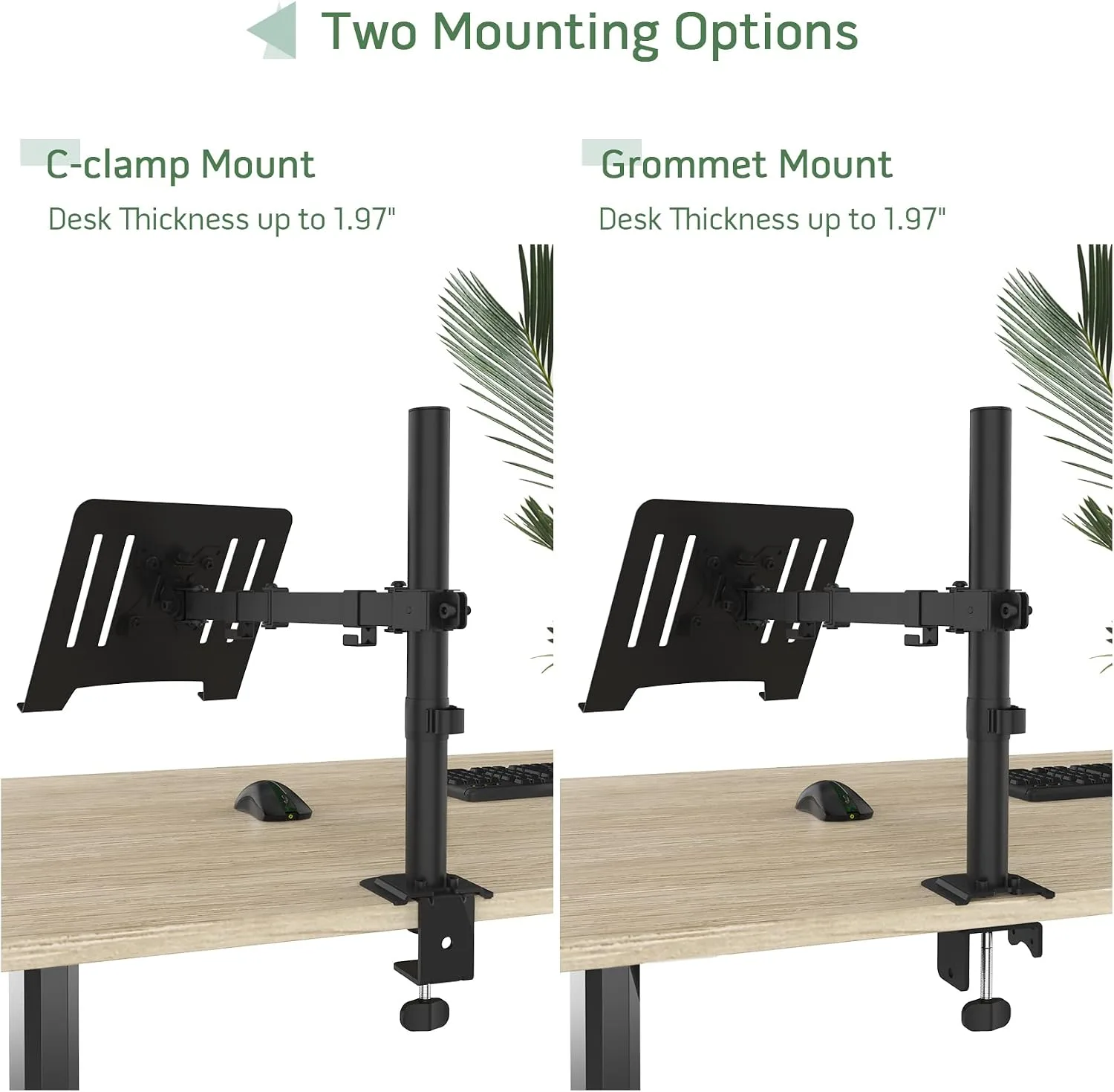 UPGRAVITY Black Laptop Desk Mount for 17 inch Notebook or 14”-32” Monitor