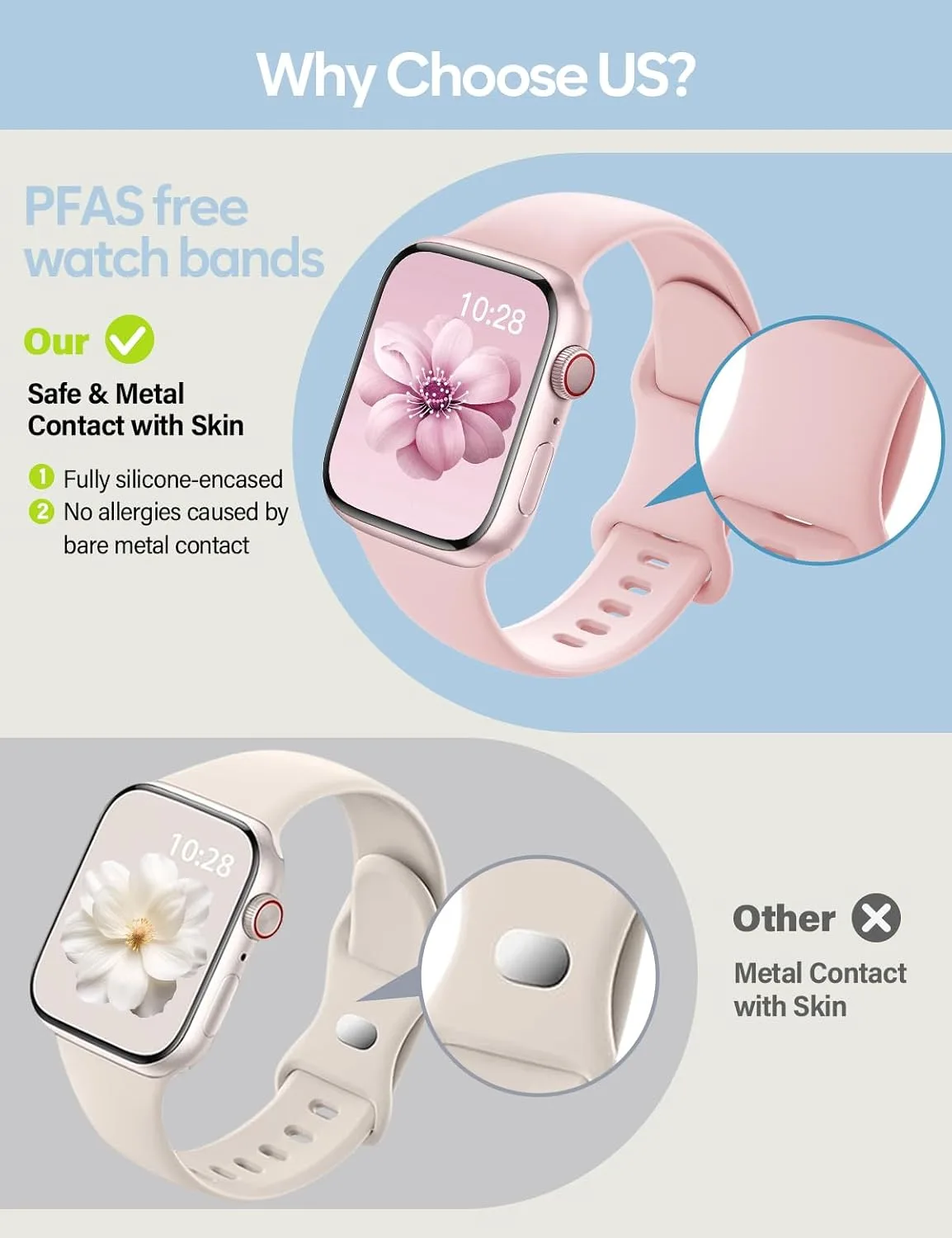 Sport Silicone Band Compatible with Apple Watch Bands for Women Men