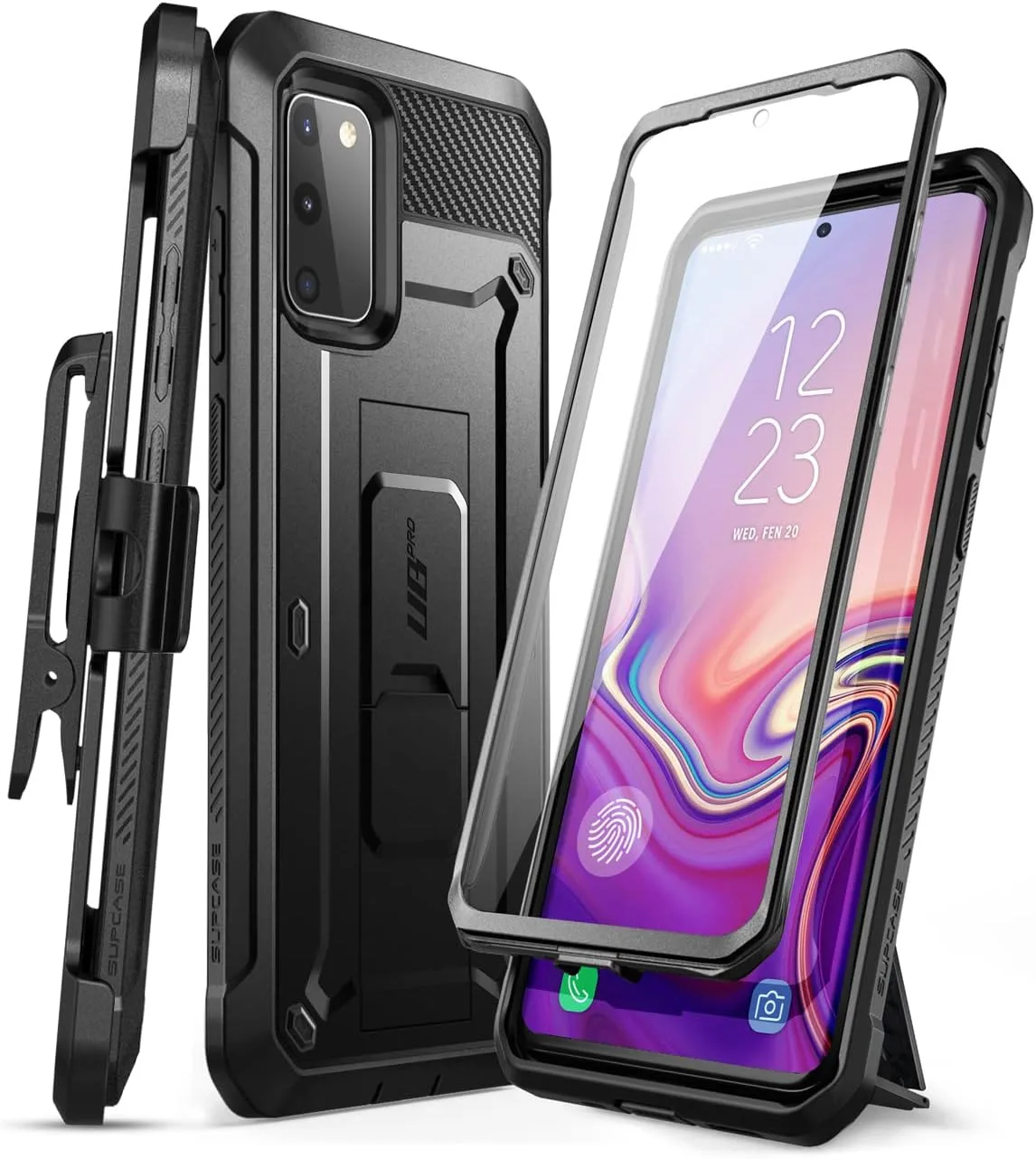 SUPCASE for Galaxy S20 FE Case with Built-in Screen Protector, Black