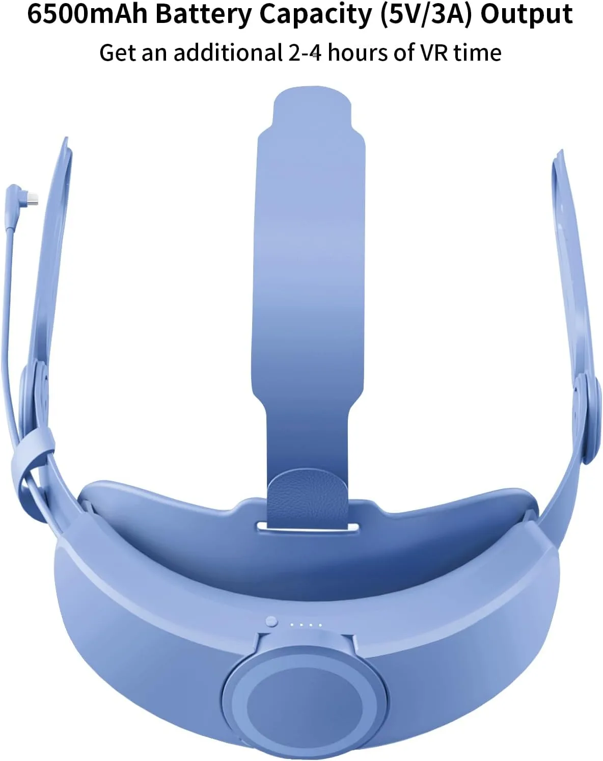 ANNAPRO Battery Head Strap for Meta Quest 3/Meta Quest 3S, Elite Strap with 6500mAh Battery Fast Charging Compatible with Oculus/Meta Quest 3S/3 Accessories, Enhance Comfort Extend Playtime, Blue