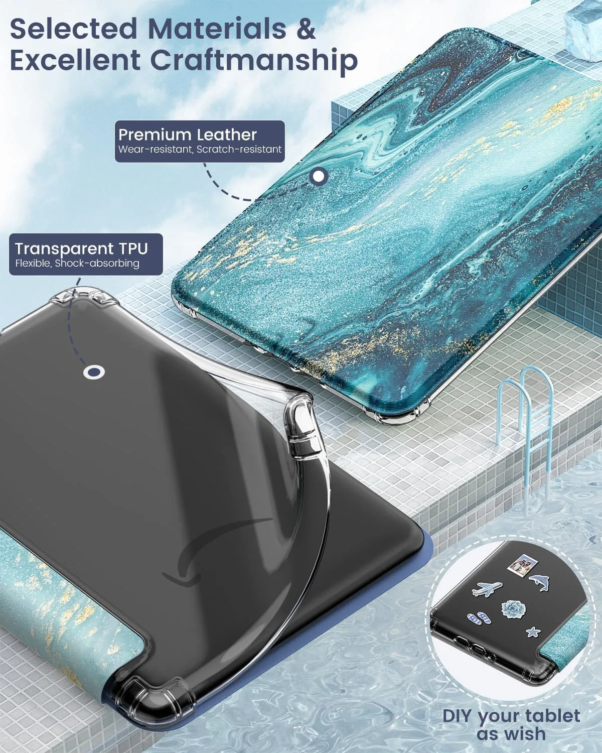 MoKo Case for Kindle Paperwhite 12th Gen & Colorsoft 2024, Gilding Texture
