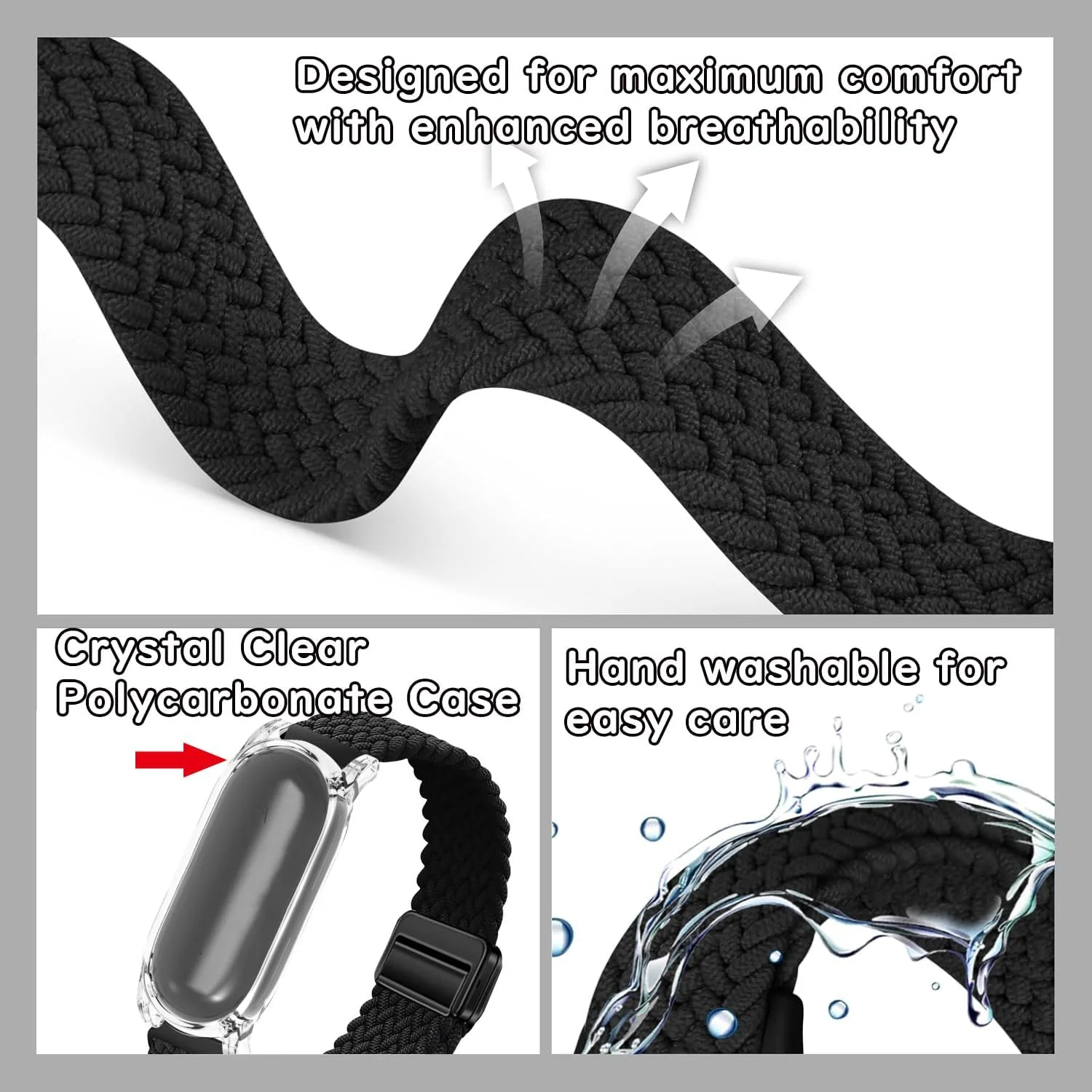 2-in-1 Wristband & Neckband for Plaud NotePin & NotePin S AI Voice Recorder - High-Clarity PC Case & Breathable Magnetic Nylon Strap & Adjustable Neck Strap - Sports, Business, Men & Women (Black)
