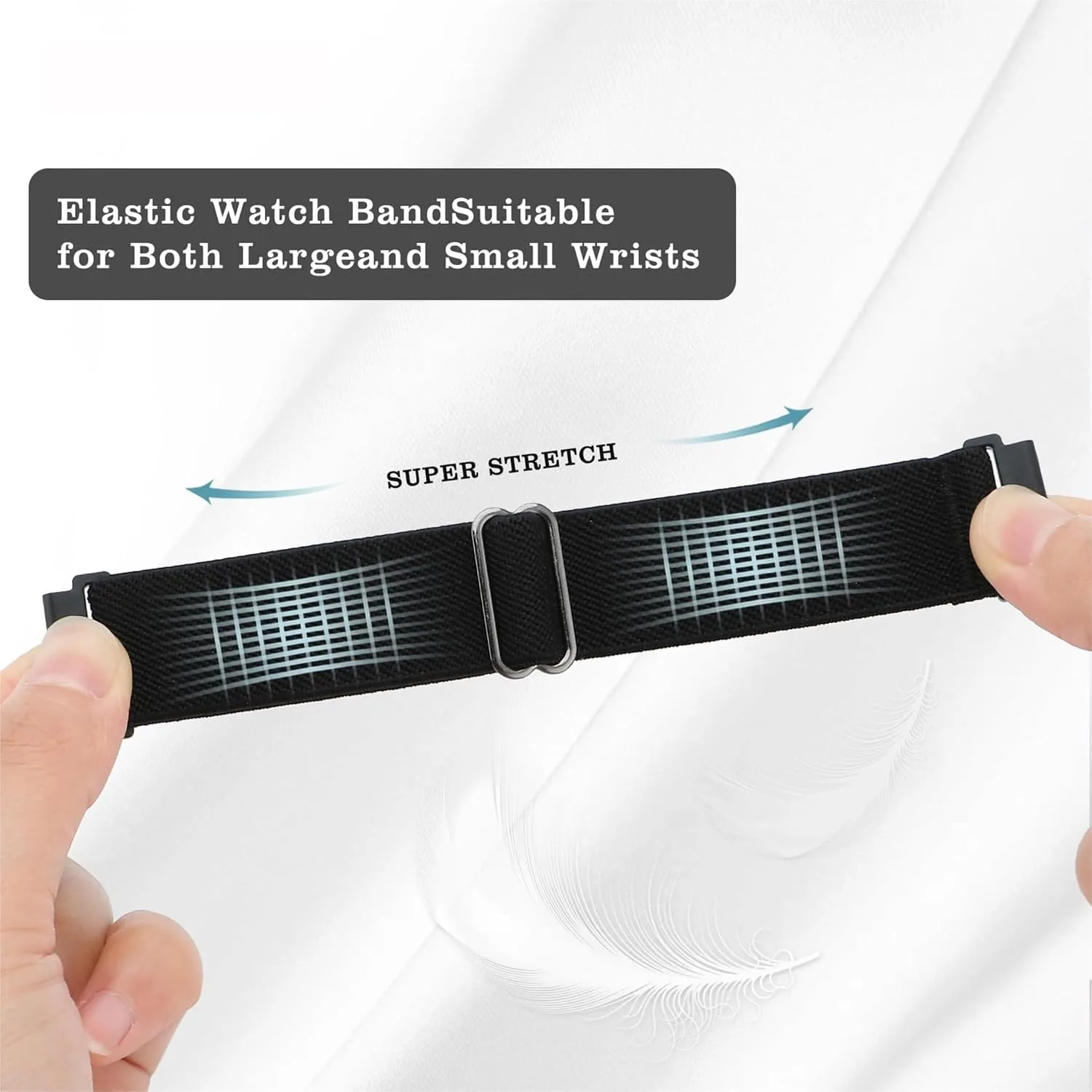 3 Pack ID208 Plus Smart Watch Bands for Fitpolo/Quican/Aeac/Tensky ID208 Plus Smartwatch, 22mm Elastic Nylon Replacement Wristband Adjustable Straps for man woman