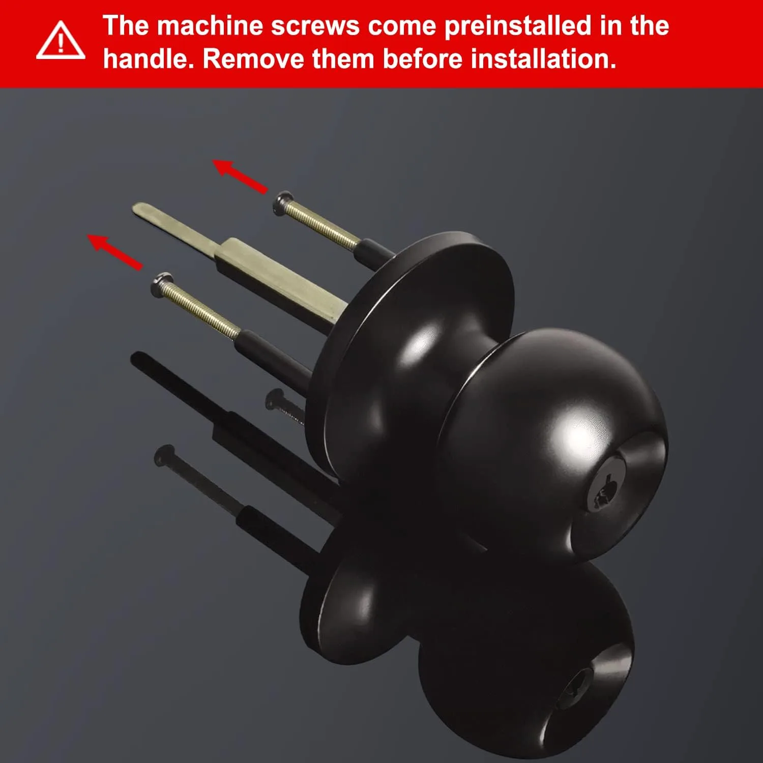 BESTTEN Keyed Entry Door Knob, Heavy Duty Entrance Door Lock, Matte Black