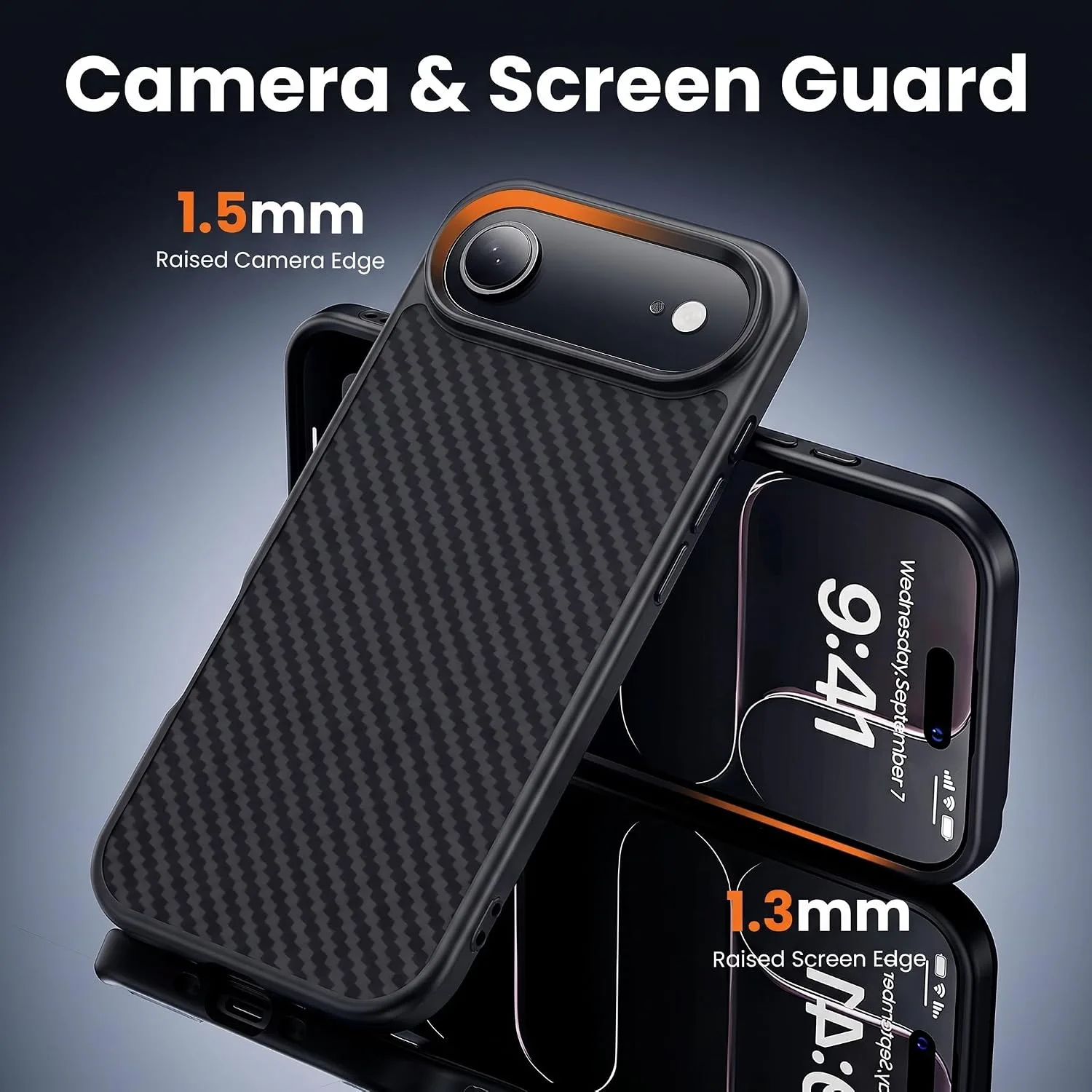 toushion 3 in 1 for iPhone Air Case Carbon Fiber Black&Grey(Twill)