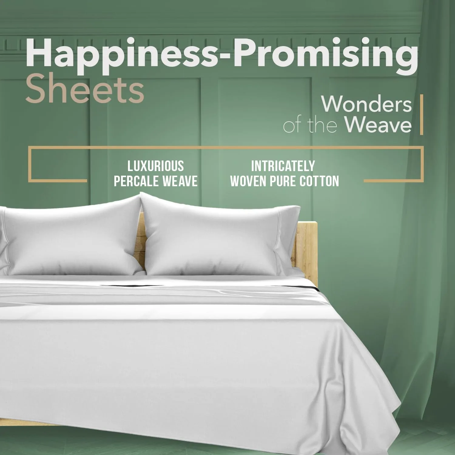 TEXAS LINEN CO. 100% Organic Cotton Sheets King Size - 4 PC Organic Cotton Percale Sheets King Set (Light Grey), Soft, Cooling & Breathable Bedsheets, 16" Deep Pocket Hotel Bedding - GOTS Certified