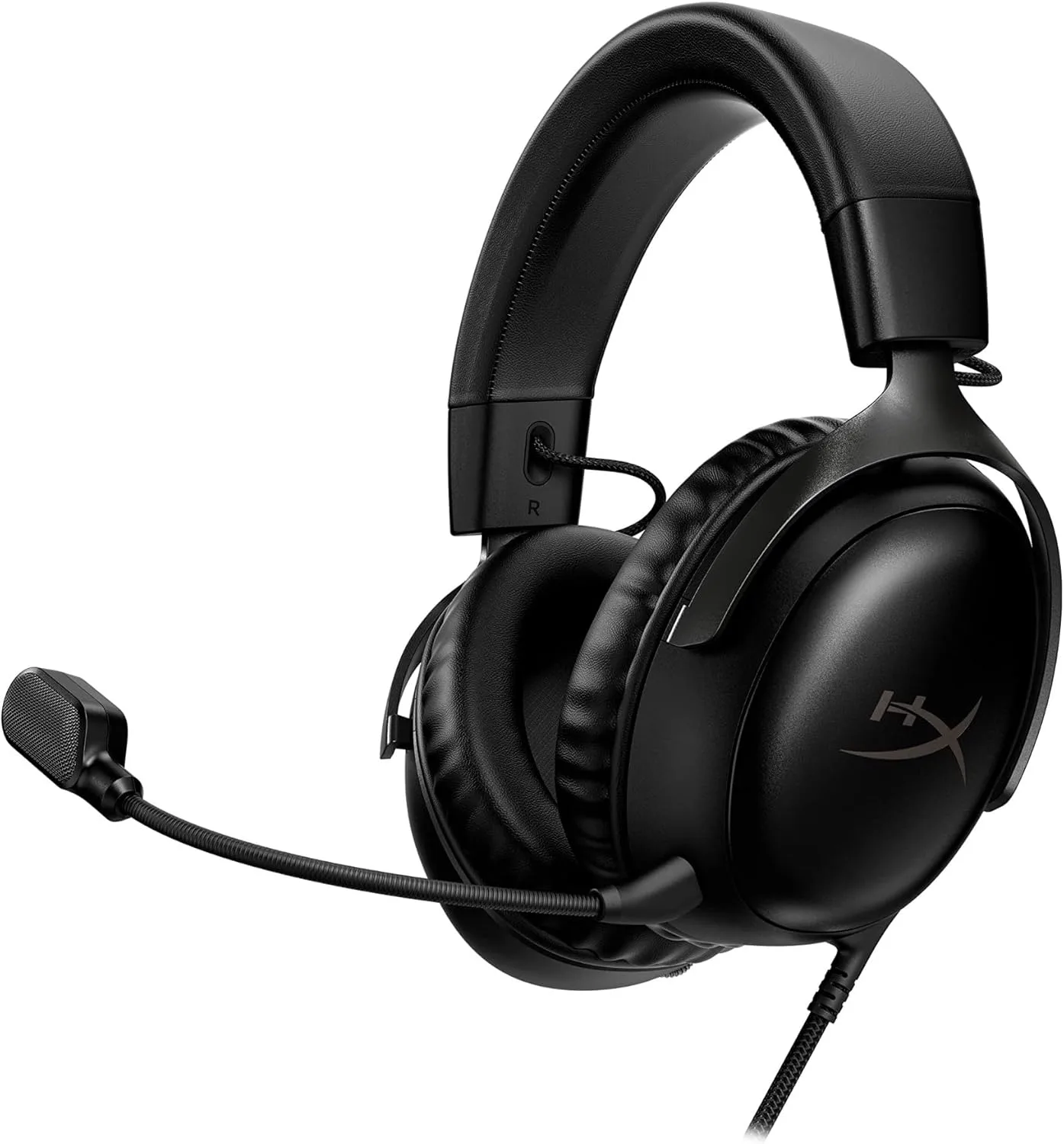 HyperX Cloud III – Wired Gaming Headset, PC, PS5, Xbox Series X|S, Angled 53mm Drivers, Spatial Audio, Memory Foam, Durable Frame, Ultra-Clear 10mm Mic, USB-C, USB-A, 3.5mm – Black