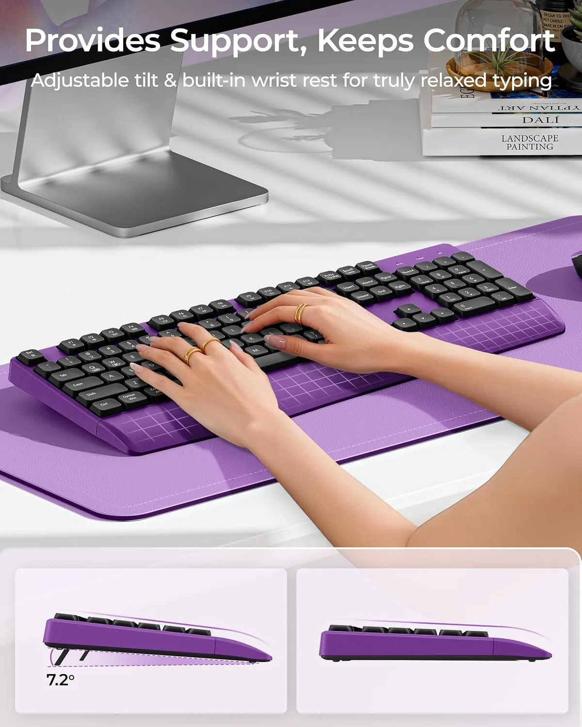 seenda COE200 Wireless Bluetooth Keyboard and Mouse Combo with Wrist Rest