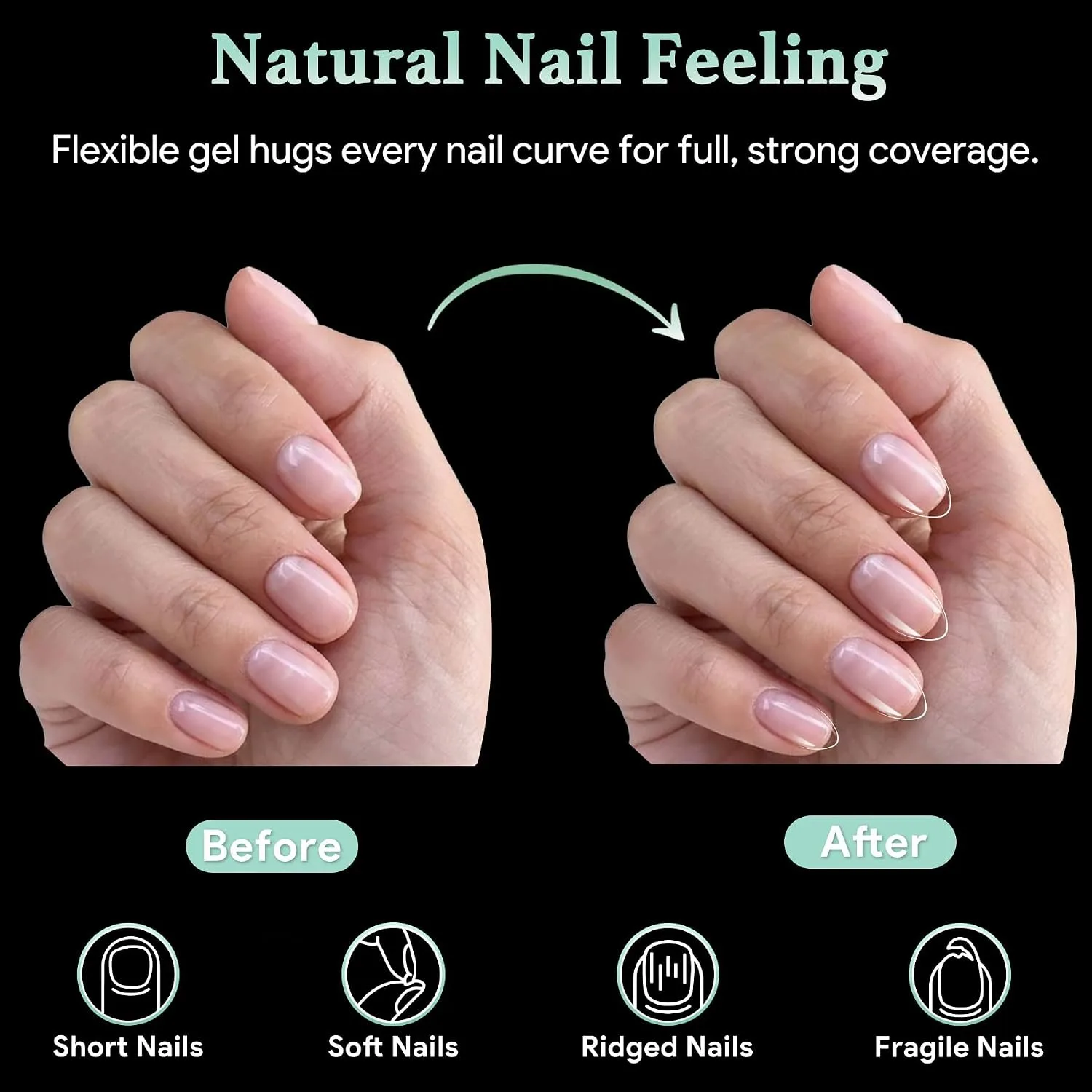 LEYKOSH Extra Short Almond Nail Tips, 216pcs Full Cover Soft Gel, 12 Sizes