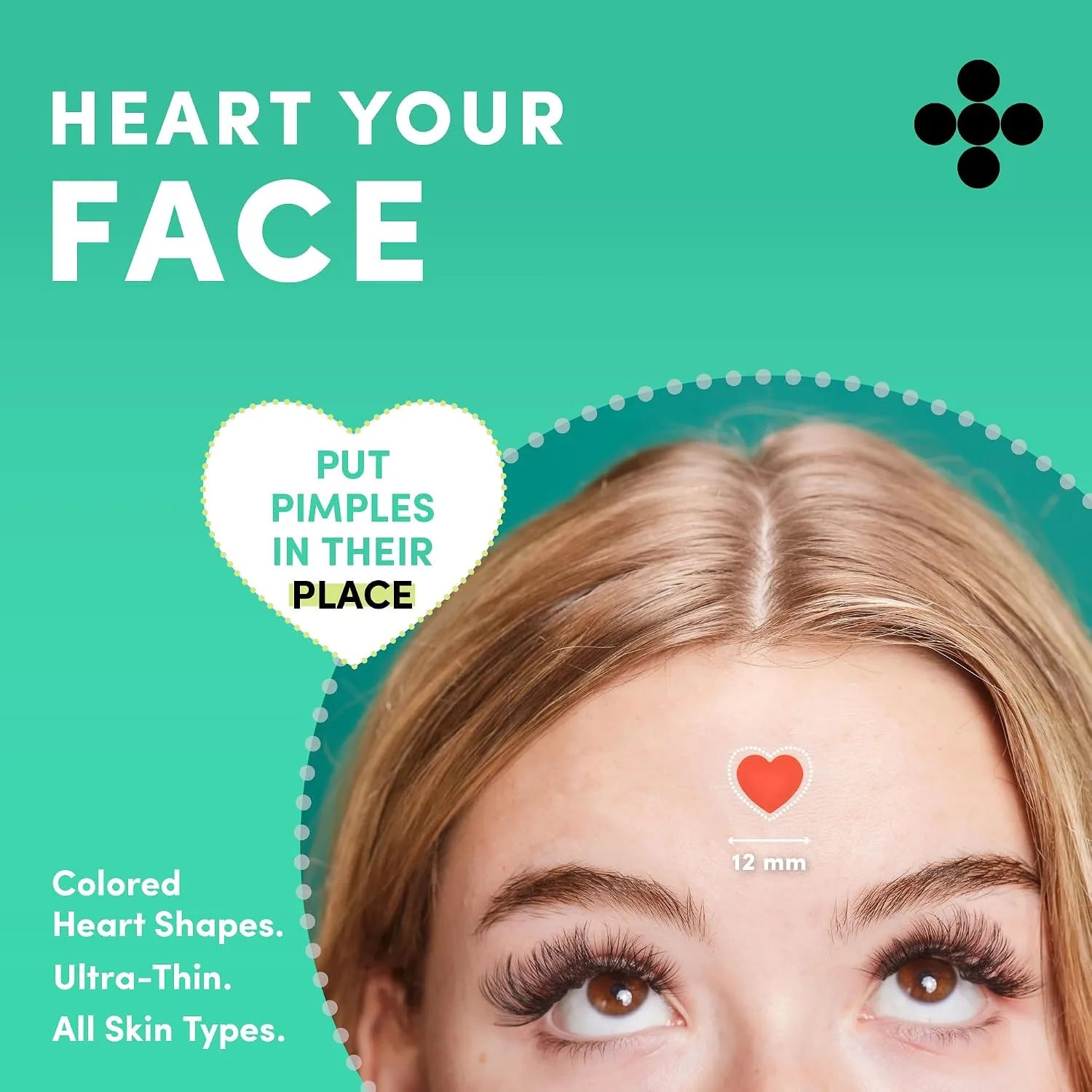 Dots for Spots Pimple Patches For Face - Fast Acting, Translucent Hydrocolloid Zit Patches that Unclog Pores Korean Skin Care, Hearts, 24 Patches