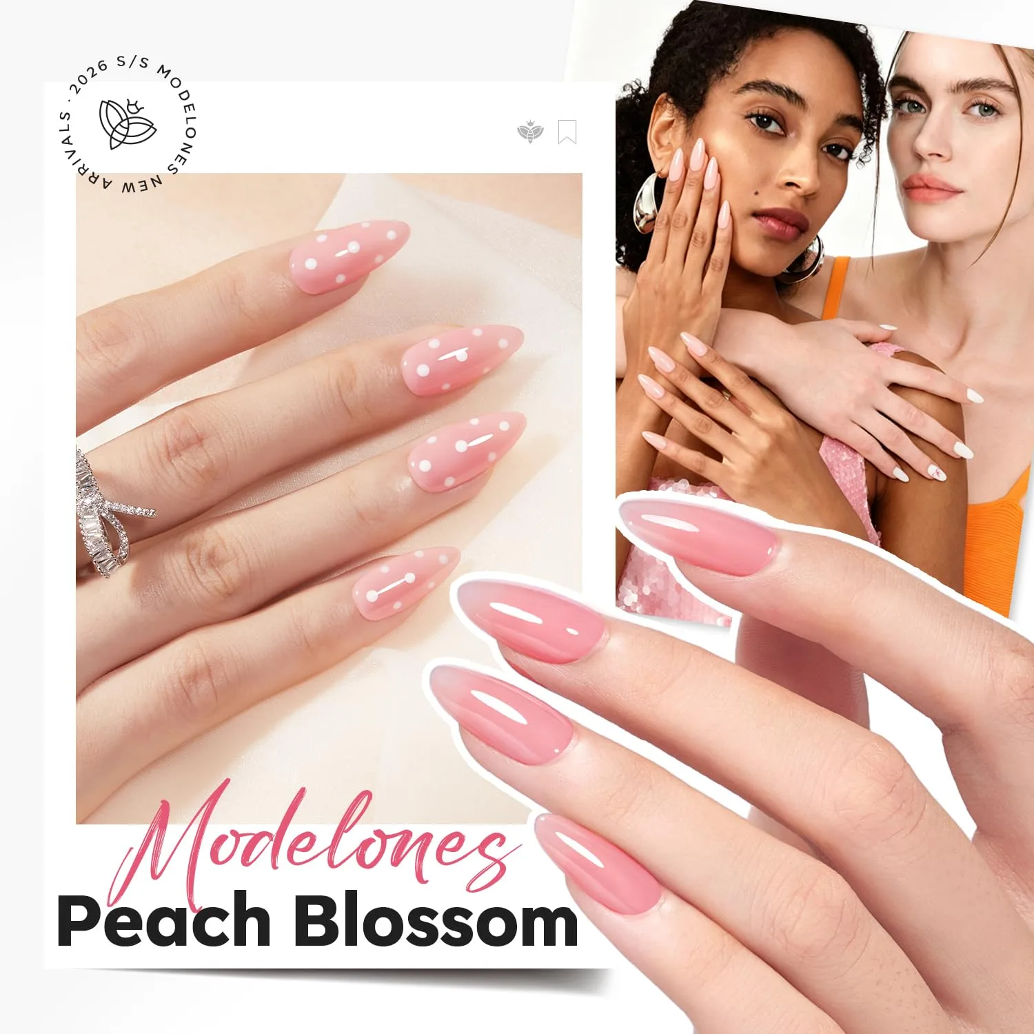 modelones Builder Nail Gel Peachy Pink HEMA-Free Builder Color Gel Polish
