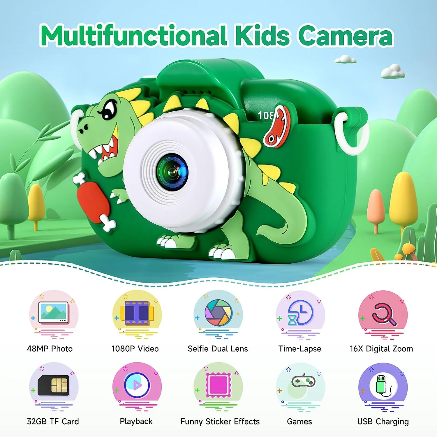 YEEHAO Christmas Birthday Gifts for Grandkids, Stocking Stuffers for Kids Camera