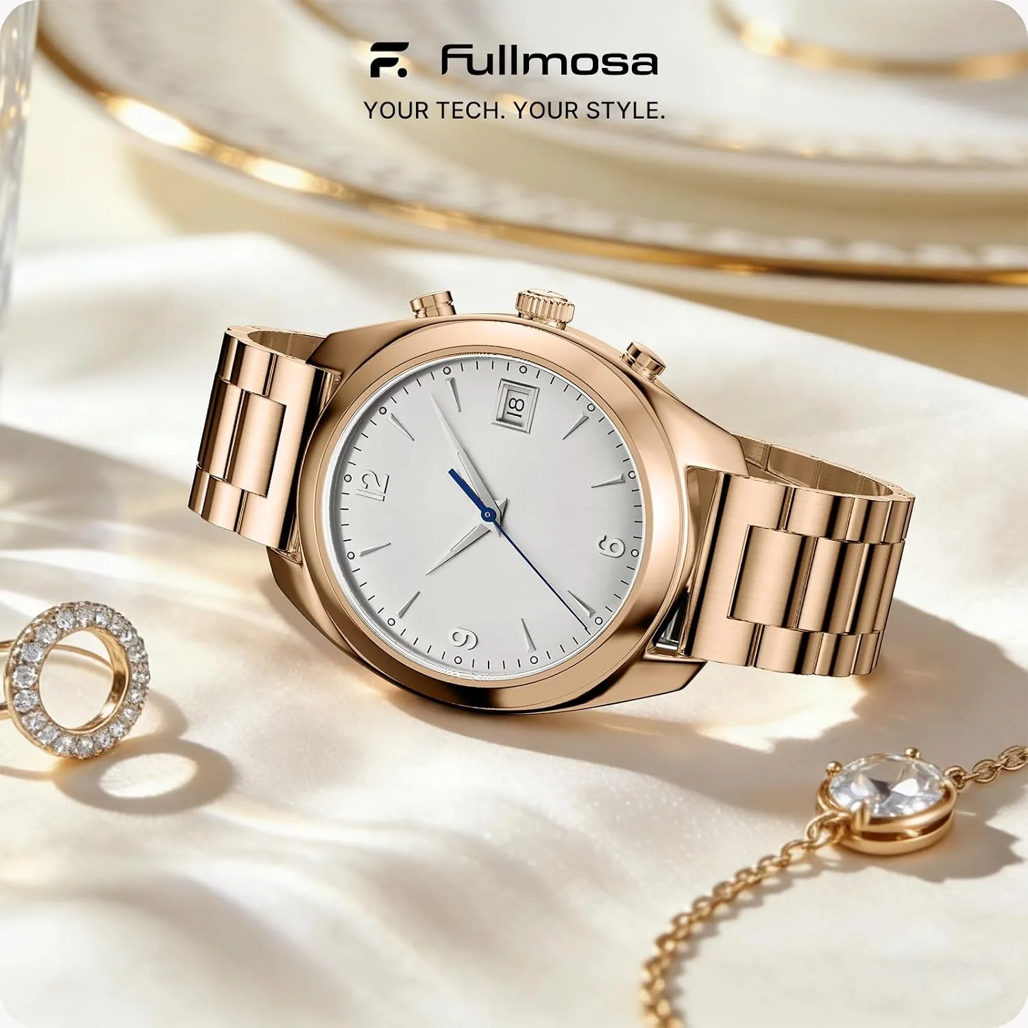Fullmosa 20mm Quick Release Metal Watch Band for Garmin Samsung
