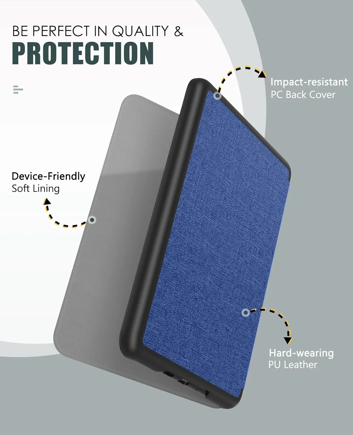 MoKo Case for 7" Kindle Paperwhite 12th Gen&Colorsoft 2024, Denim Indigo