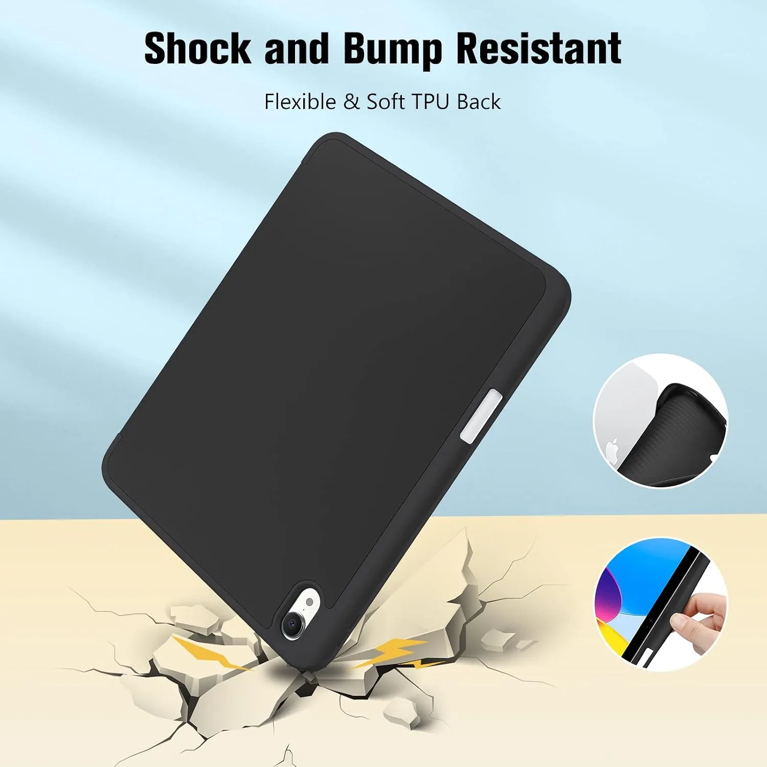 ProCase for iPad A16 11th/10th Generation Case with Pencil Holder -Black