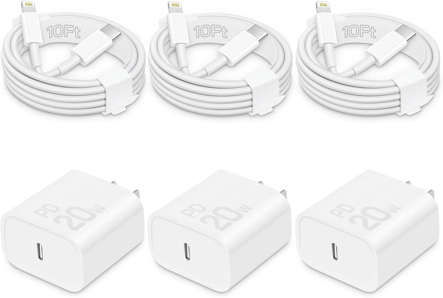 CXX 20W Fast Charger for iPhone 14/13/12 [3-Pack, MFi Certified]