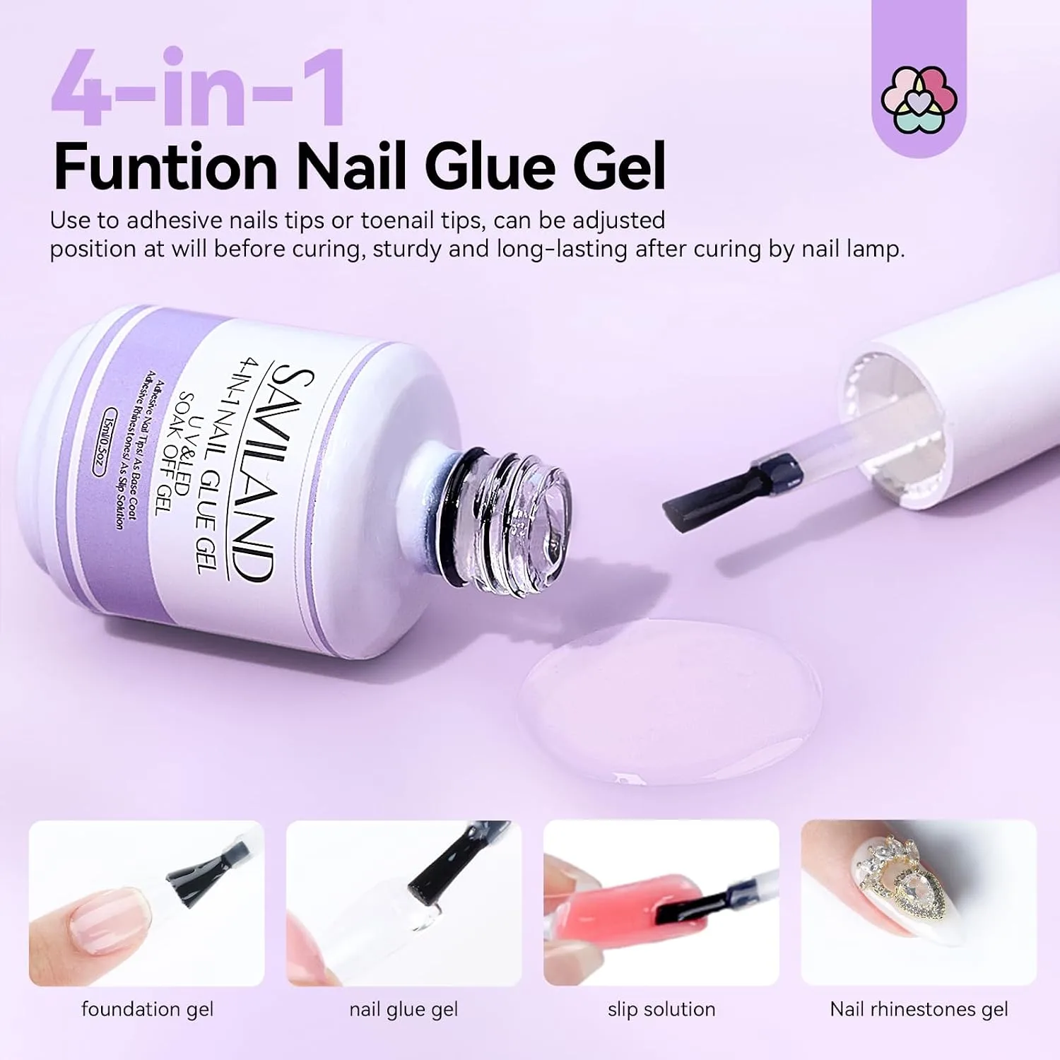 SAVILAND Extra Short Square Gel Nail Tips Kit, 500 PCS, Drill and U V Lamp