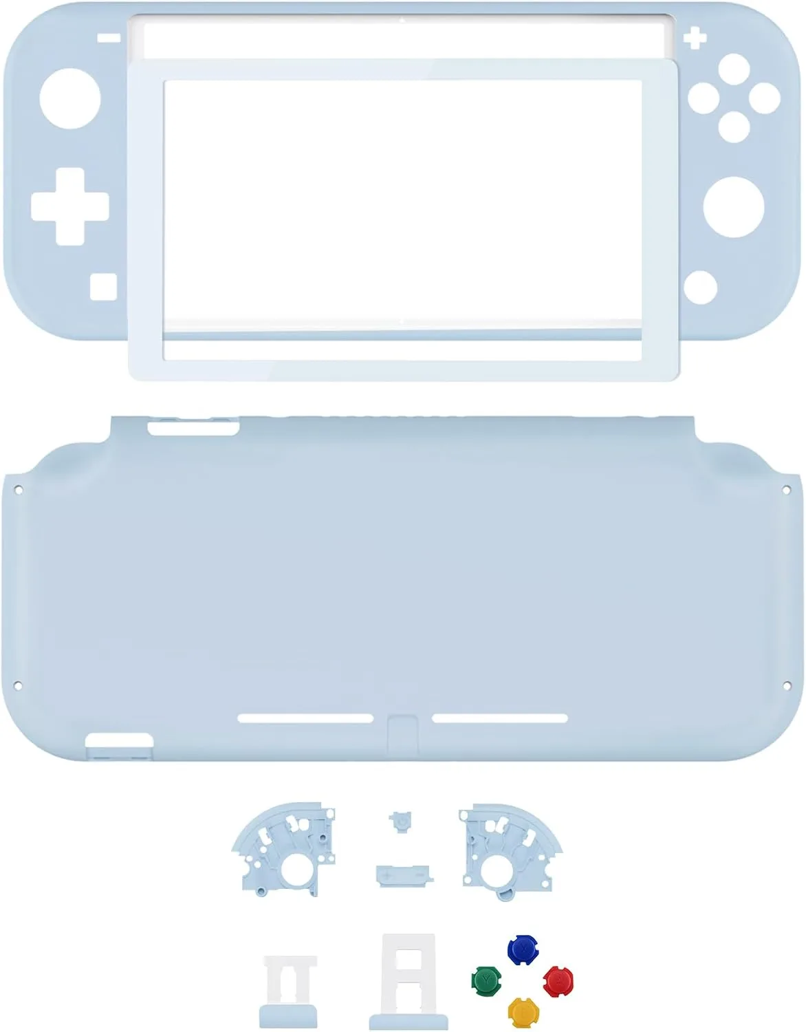 eXtremeRate Sky Blue DIY Replacement Shell for Nintendo Switch Lite, NSL Handheld Controller Housing w/Screen Protector, Custom Case Cover for Nintendo Switch Lite
