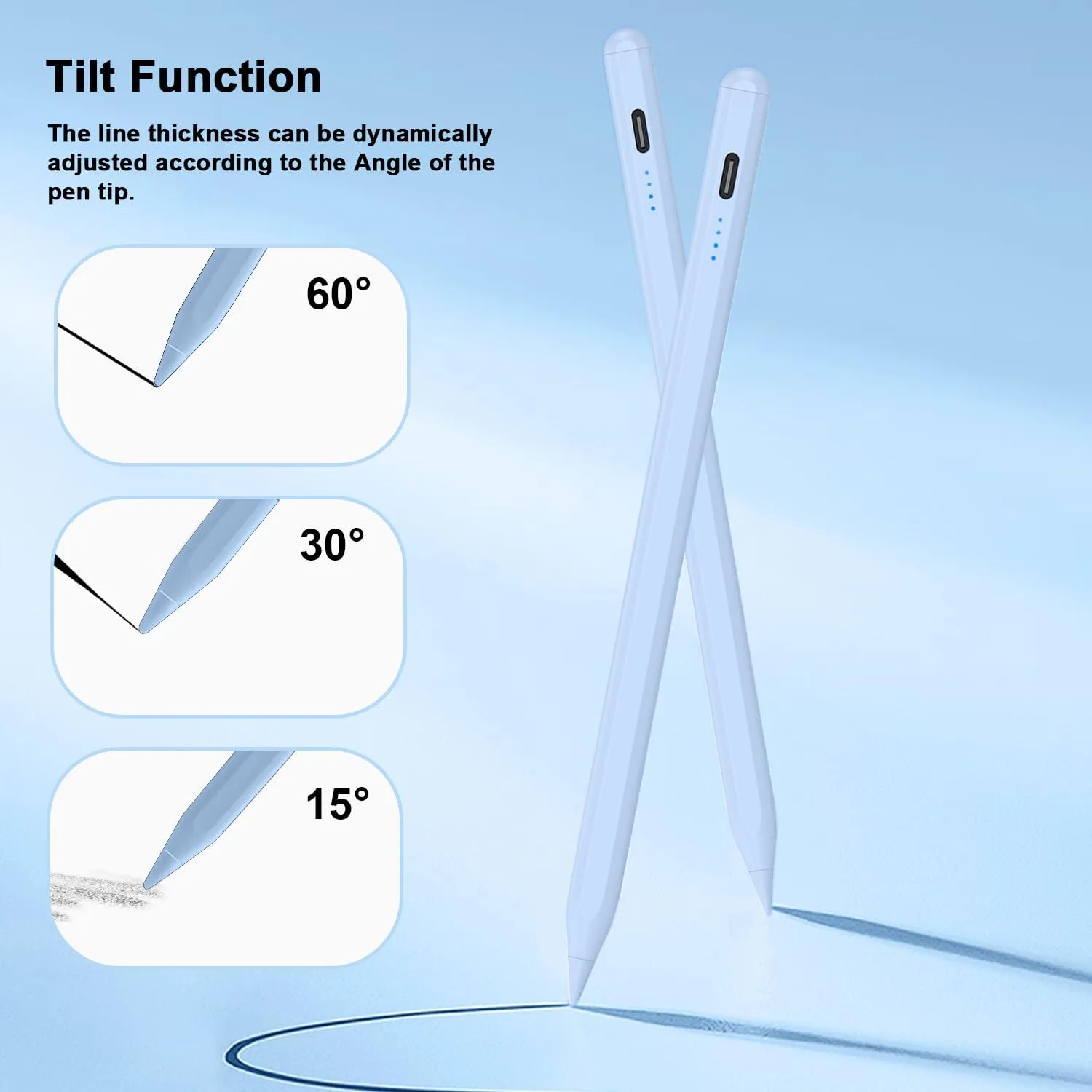 DOGAIN A8 Stylus Pen for iPad 2018-2026, Fast Charge, Palm Rejection-Blue