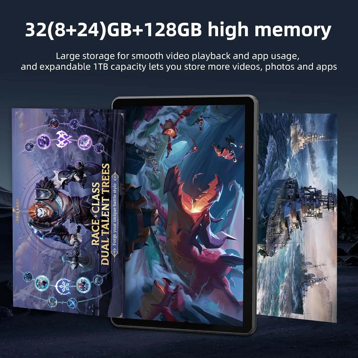 Tablet 10 Inch Android 16 Tablet, 32GB RAM 128GB ROM, 1TB Expansion