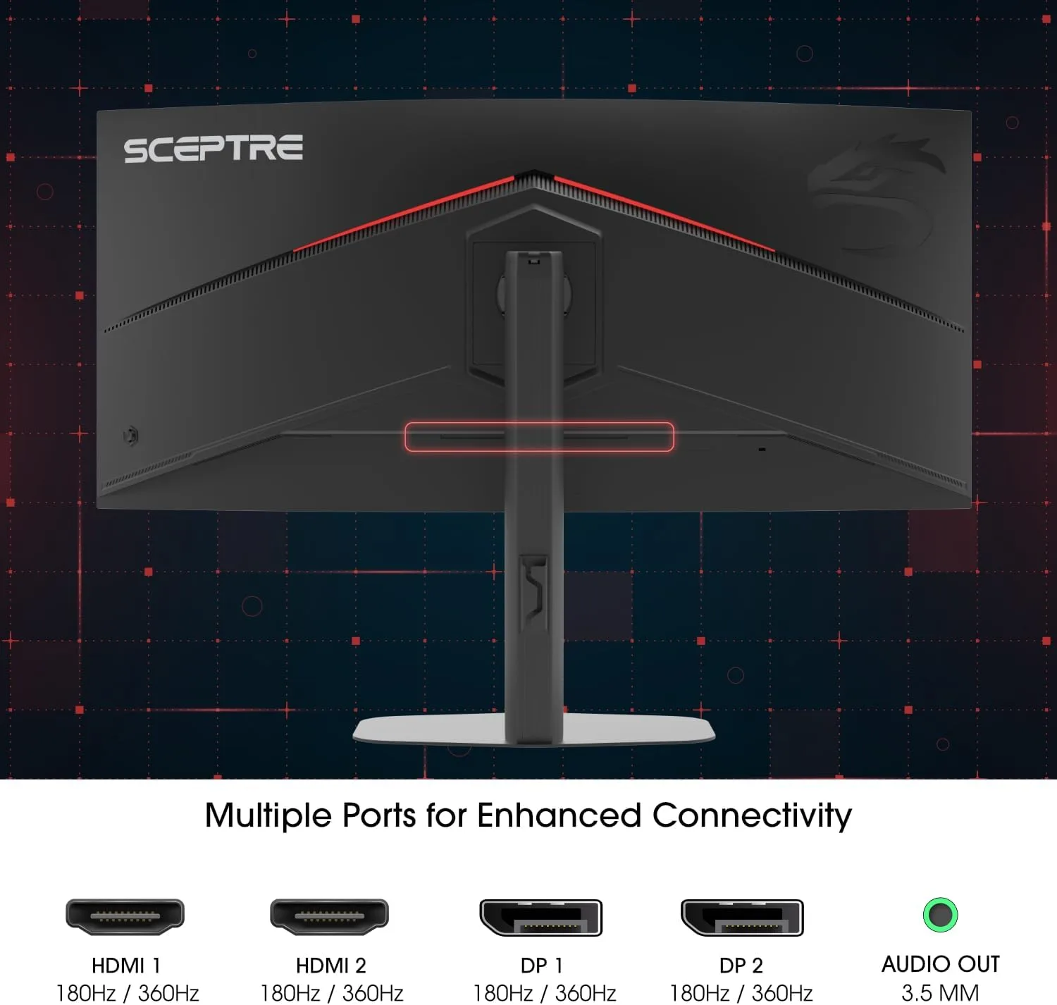 New! Sceptre Curved 39.7-inch 5K2K 5120 x 2160 UHD+ Prime Gaming Monitor up to 180Hz 1000R 1ms DisplayPort X2 HDMI X2 Build-in Speakers, Height Adjustable Machine Black 2027 (C415B-UUS360 Series)