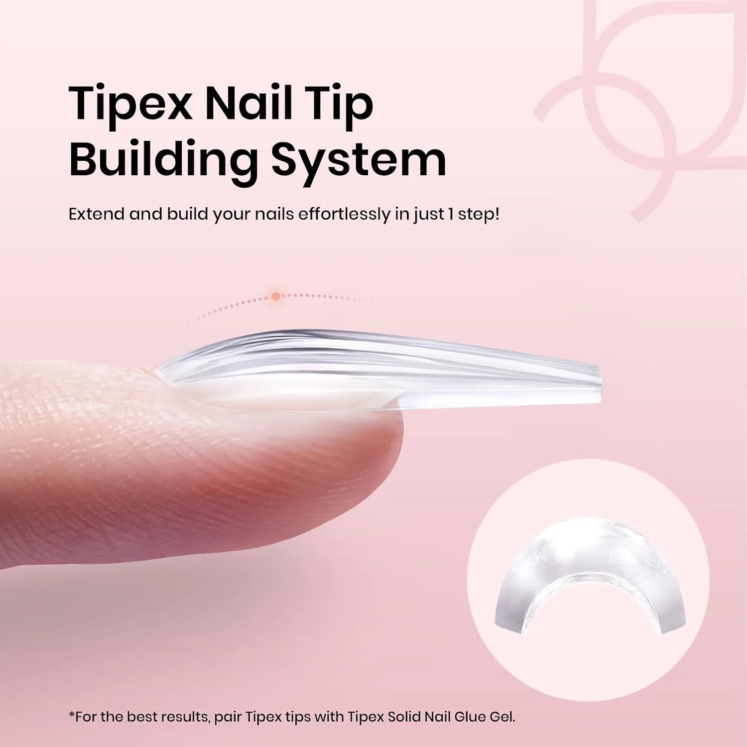 Beetles Tipex Instant Apex Nail Tips, Long Coffin, 120pcs 12 Sizes(0-11)