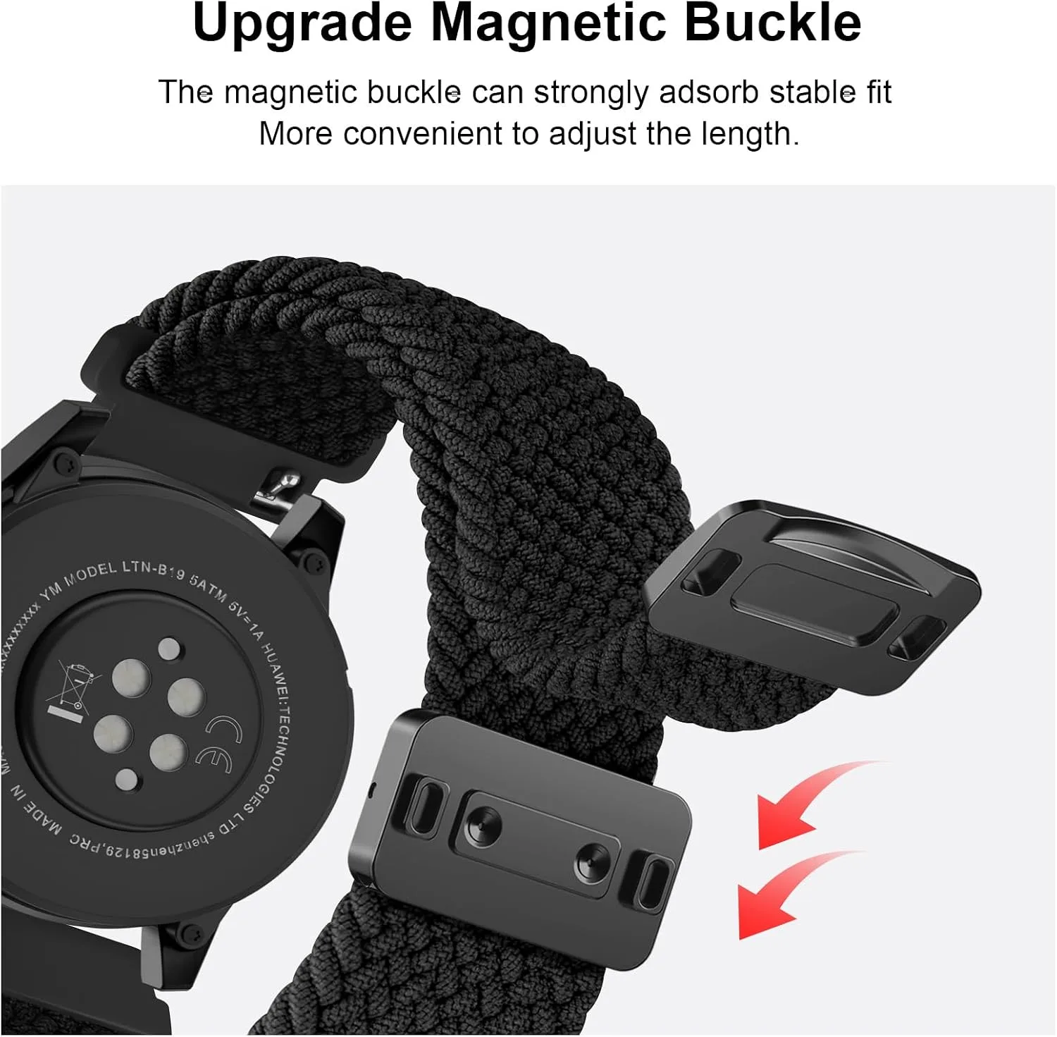 Amzpas Magnetic Braided Strap for COROS PACE 4 / PACE 3 / Pro/APEX 2 Pro/APEX Pro/APEX 46mm, 22mm Soft Nylon Sport WristBand Compatible with ACoros Pace 4/3 Watch Women Men