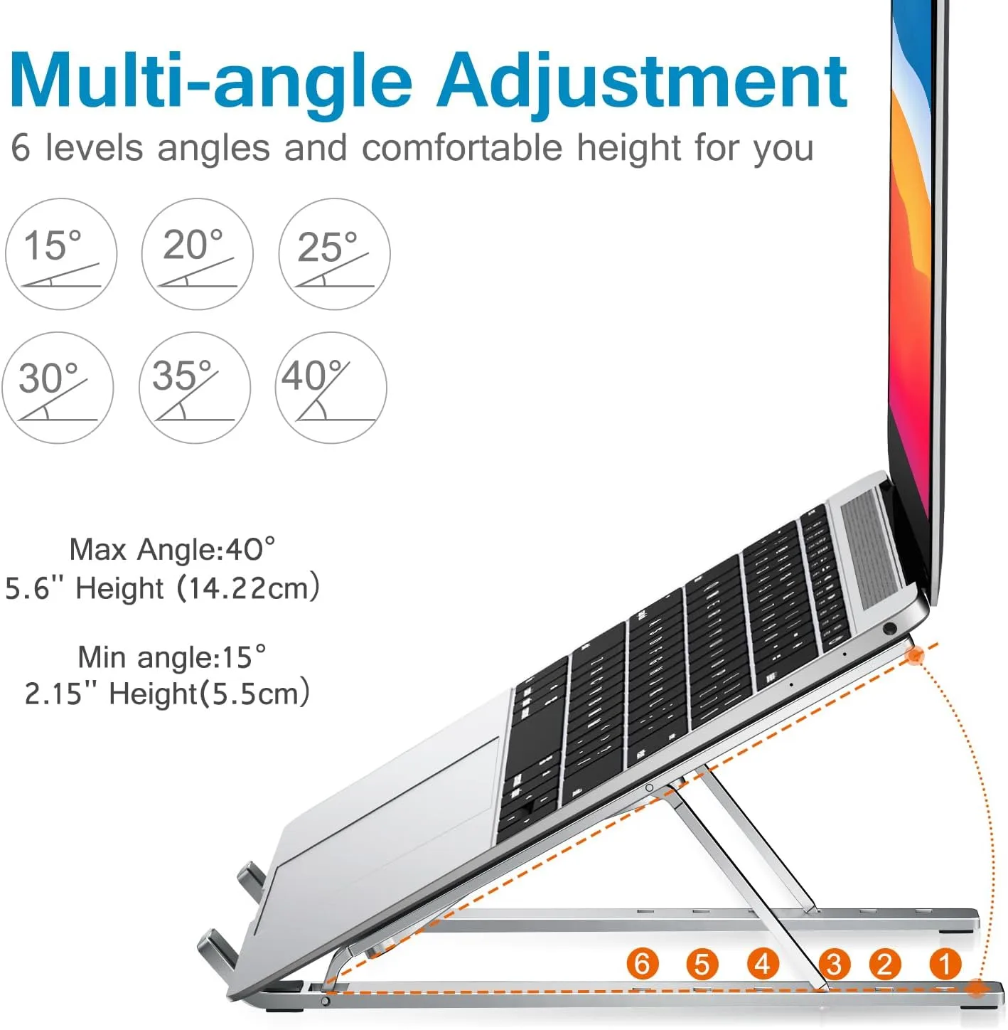 ivoler Laptop Stand, Laptop Holder Riser Computer Tablet Stand,Silver
