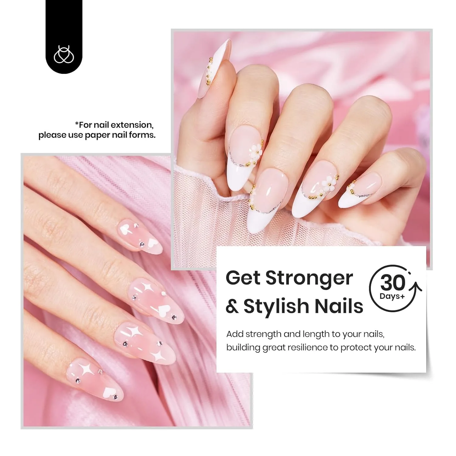 Beetles Builder Gel Set HEMA-Free, 6 Colors 8 in 1 Nude Builder Nail Gel