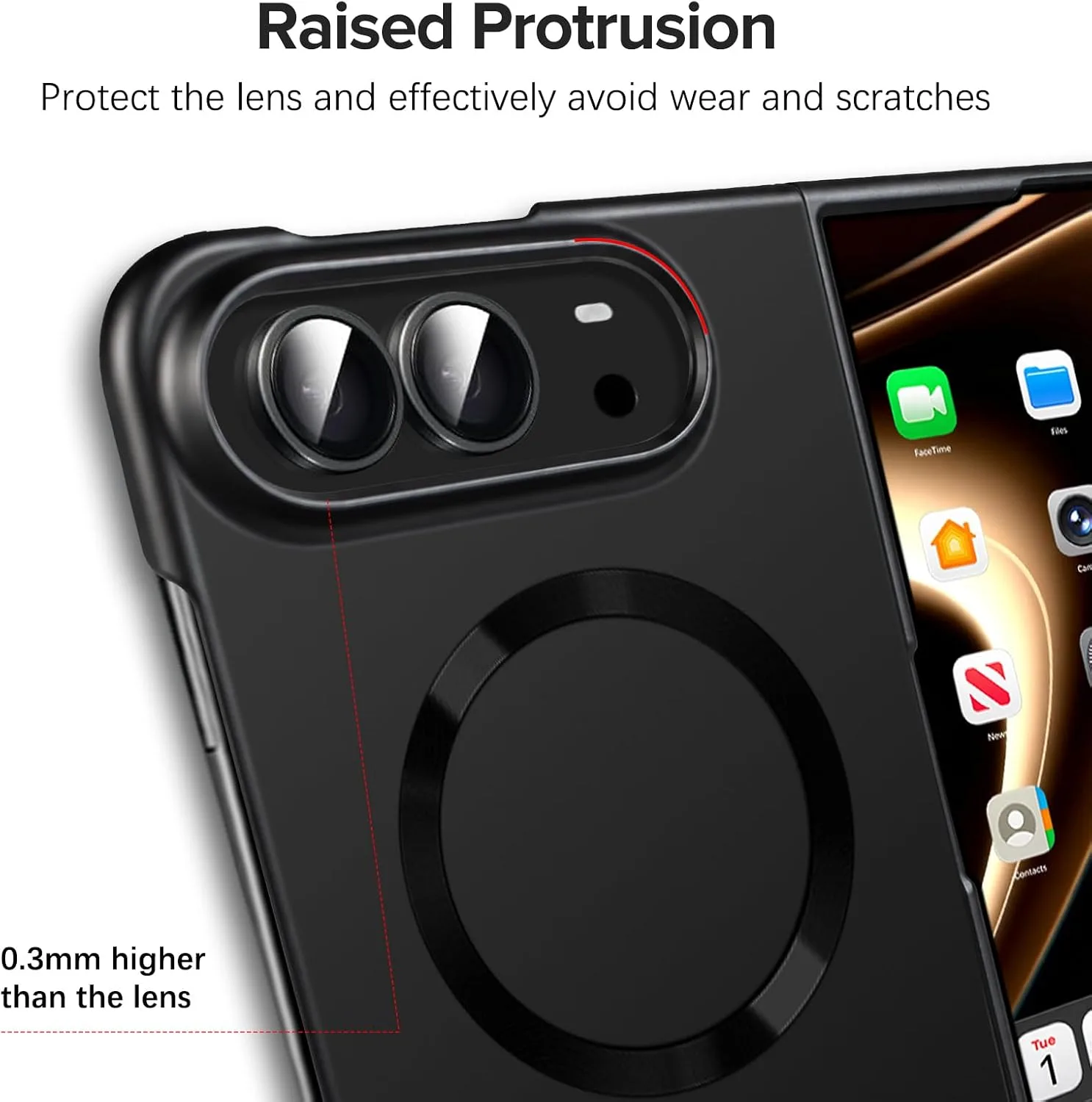 Case for iPhone Duo, Magnetic Phone Case Compatible with Mag-Safe，Black