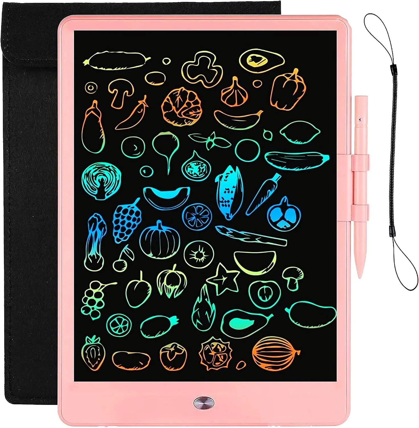 LCD Writing Tablet with Bag for Kids, 10 Colorful Screen Drawing Board Doodle Pad Learning Educational Toy - Gift for 3-6 Years Old Boy Girl (Pink)