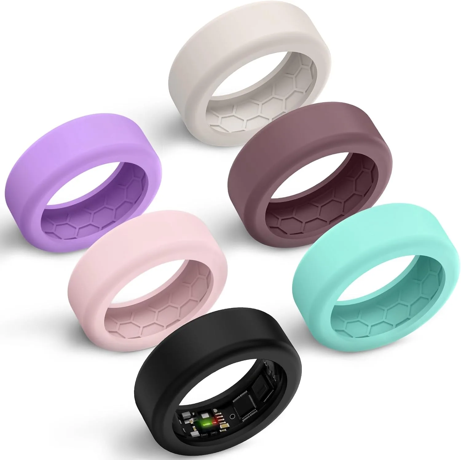 6 Pack Anti-Scratch Silicone Covers Fits 7mm and 8mm Smart Rings, 7MM Protector for RingConn 3/2/2 Air/Samsung Galaxy Ring, 8MM Protector for Oura Gen 4/3/Ultrahuman Ring