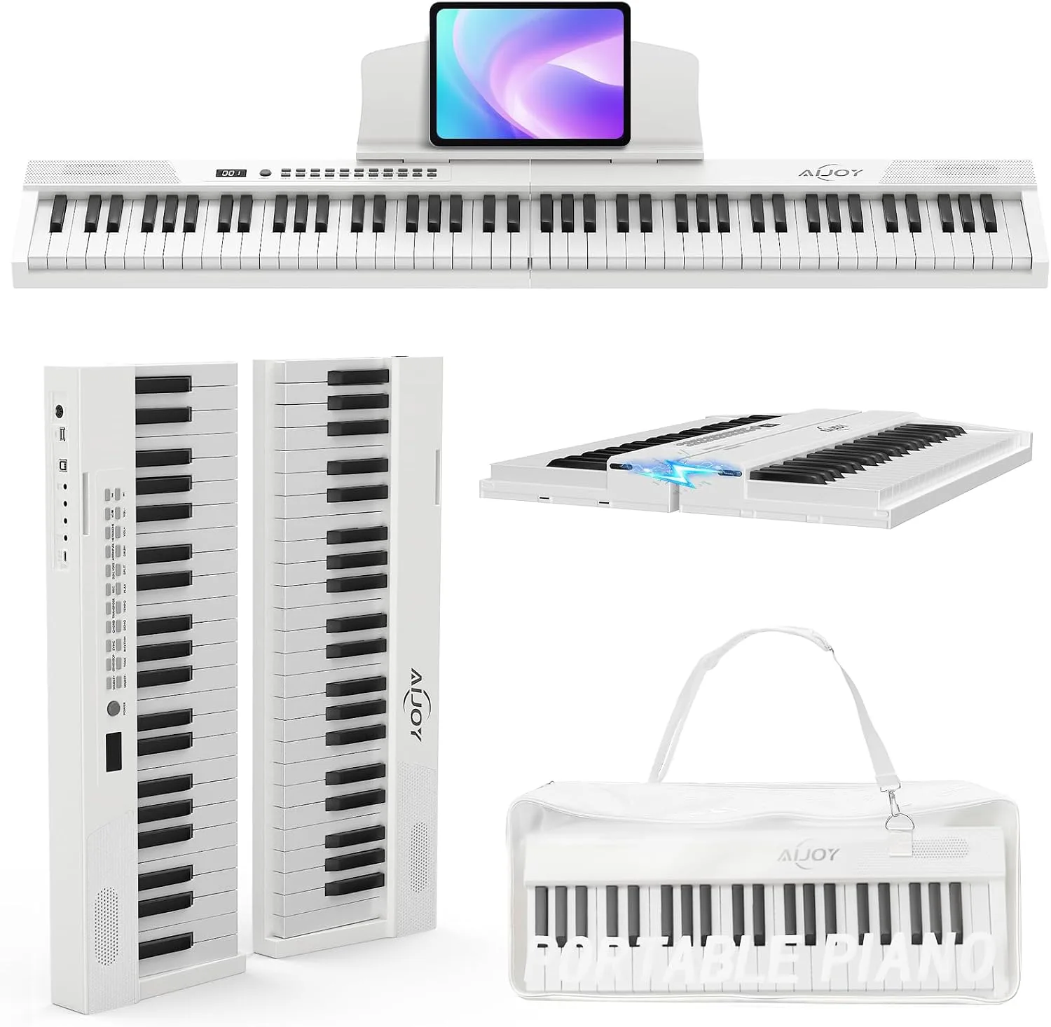 AiJoy 88-Key Portable Piano Keyboard, Magnetic Semi-Weighted Digital Piano