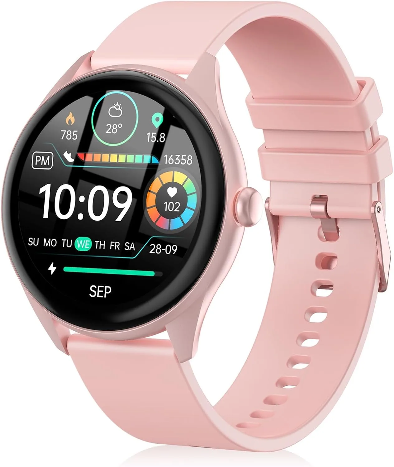 Smart Watch for Men, 1.39" HD Touchscreen Smartwatch with 120 Sports Modes,Heart Rate/Sleep Monitor, Music Control Fitness Watch for iPhone/Android (New Pink)
