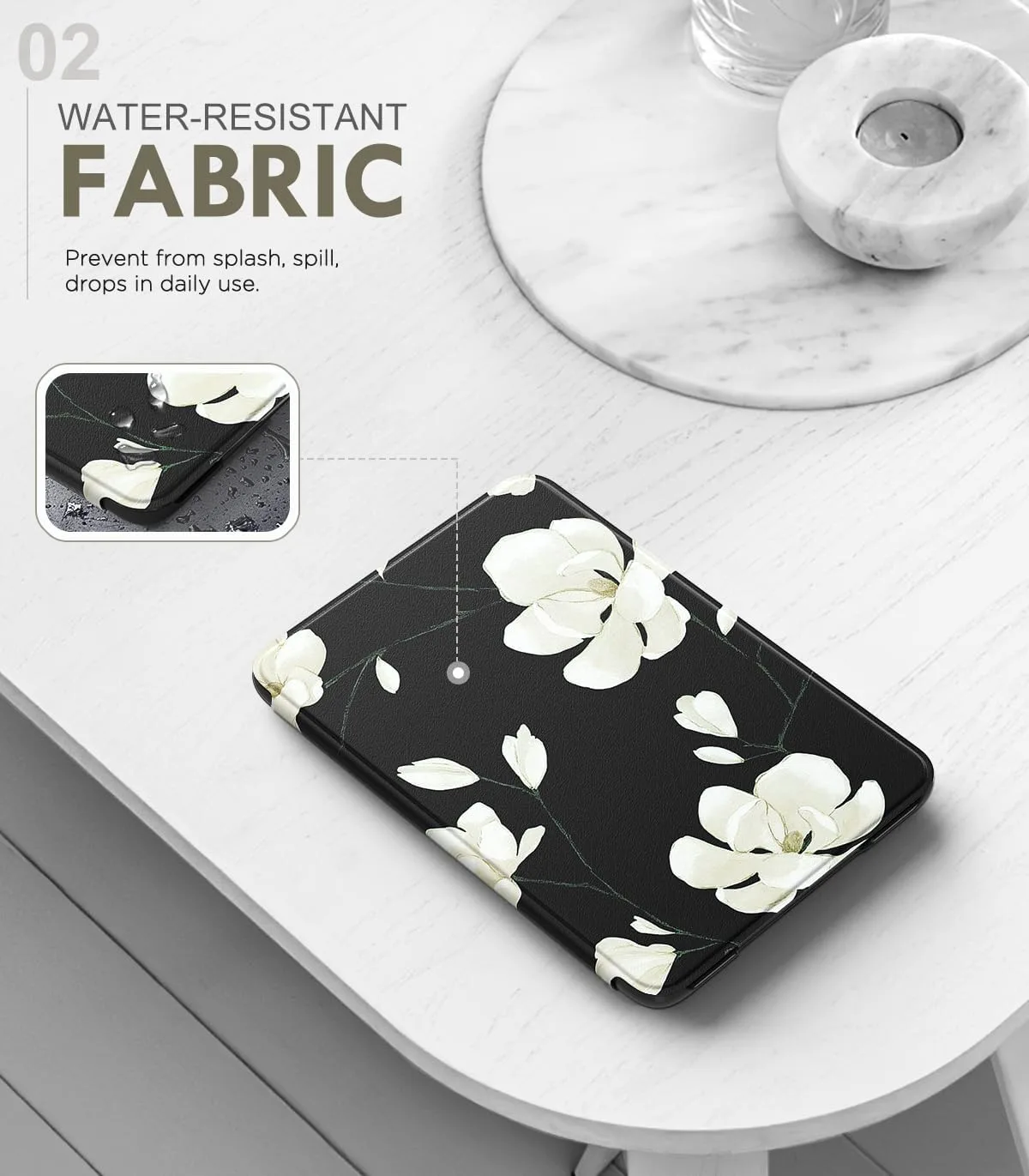 MoKo Case for 6" Amazon Kindle Basic 11th Gen 2024/2022, Magnolia