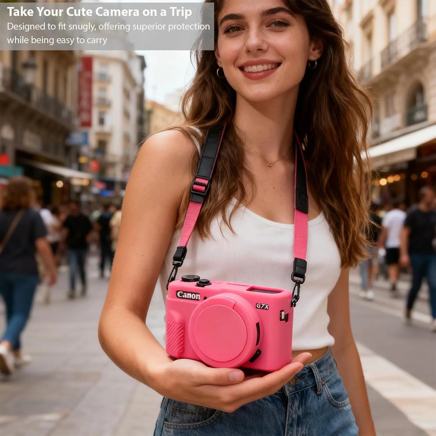 Camera Case for Canon G7X Mark II / G7X II - Hot Pink
