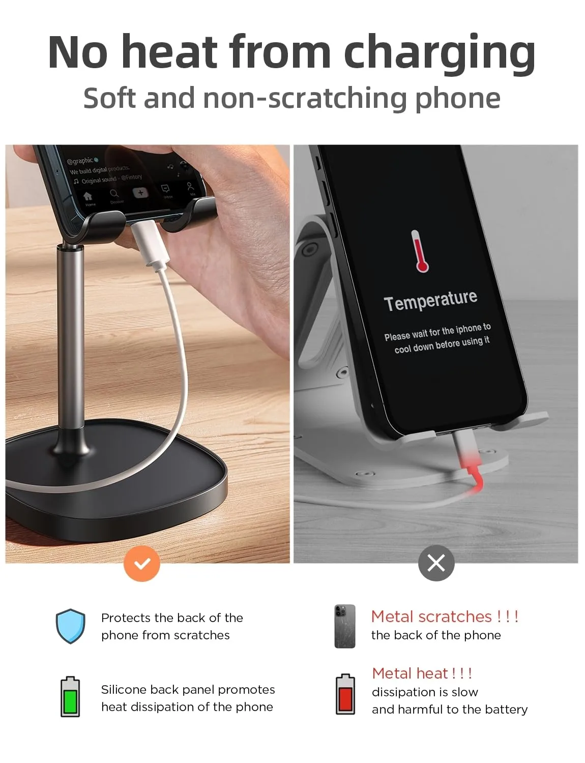 LISEN Cell Phone Stand Phone Holder for Desk, Office Decor Gadgets for Men