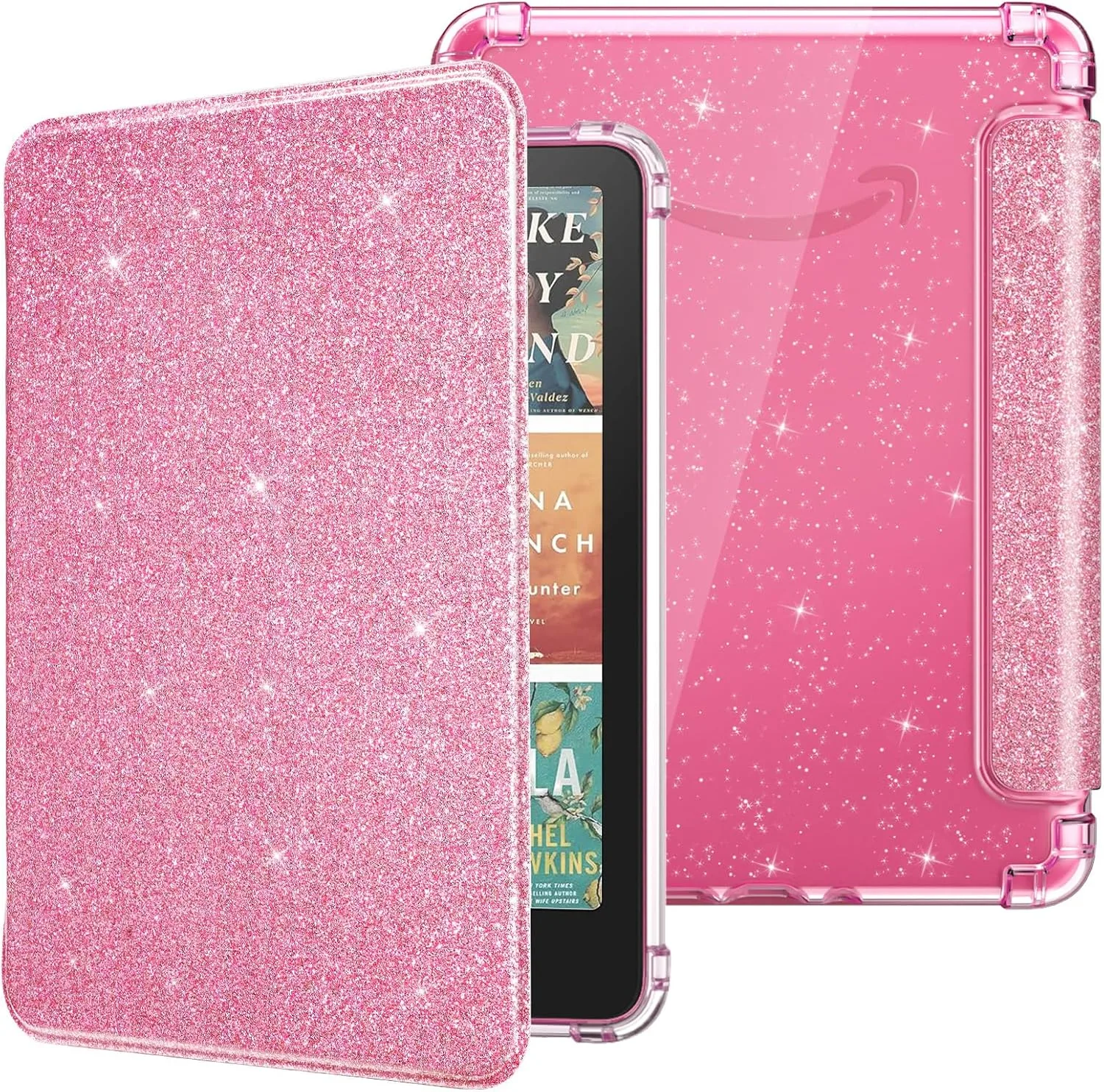 Estuche MoKo para Kindle Paperwhite 7" 12ª Gen y Colorsoft 2024 Rosa Glitter