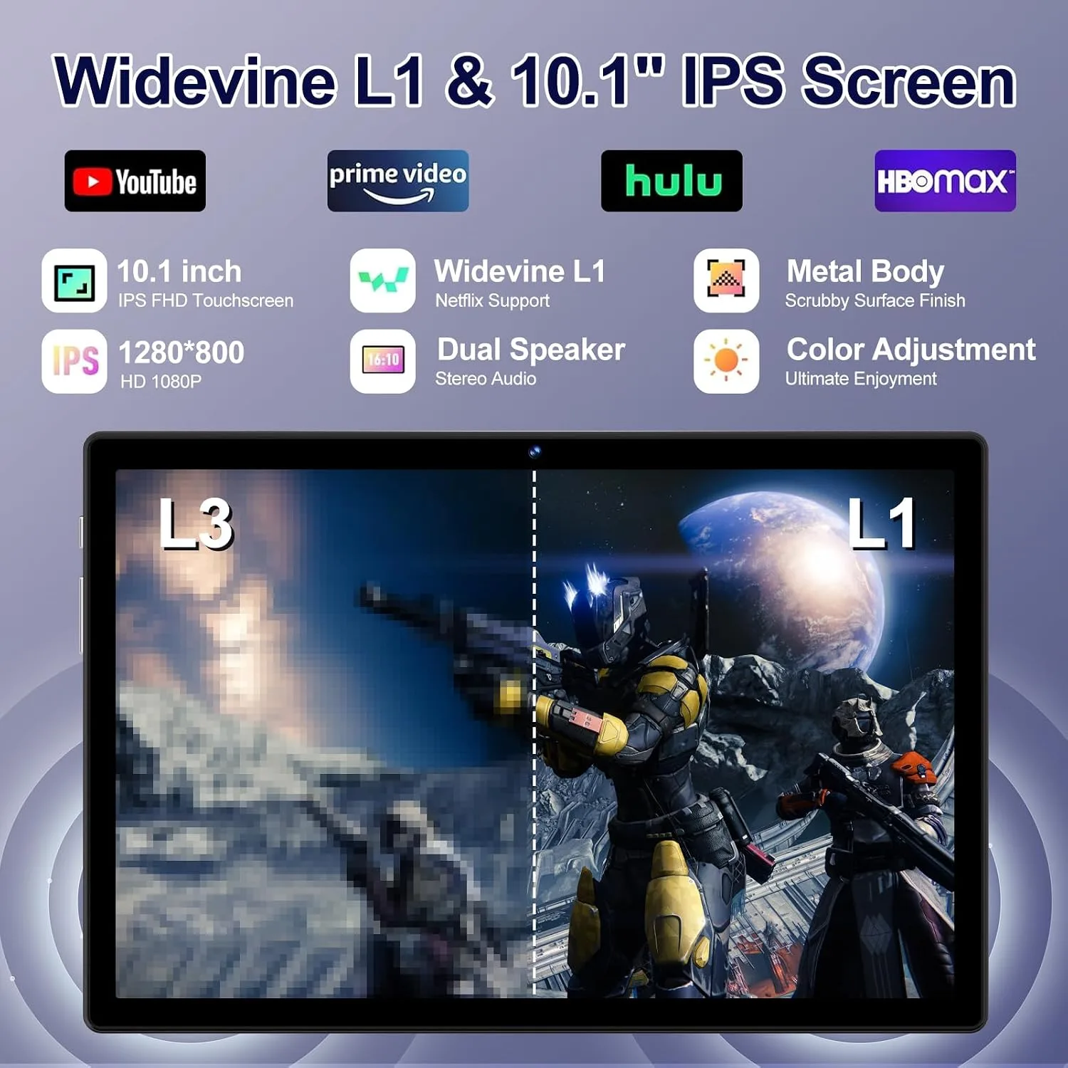 ZIOVO Android Tablet 22GB RAM 128GB ROM 1TB Expand, 10.1 inch 8000mAh Octa-Core Tablet with Keyboard & Mouse, GPS, Widevine L1, HD IPS Display, 5G Wi-Fi, Bluetooth 5.0, Split Screen -Metal Black
