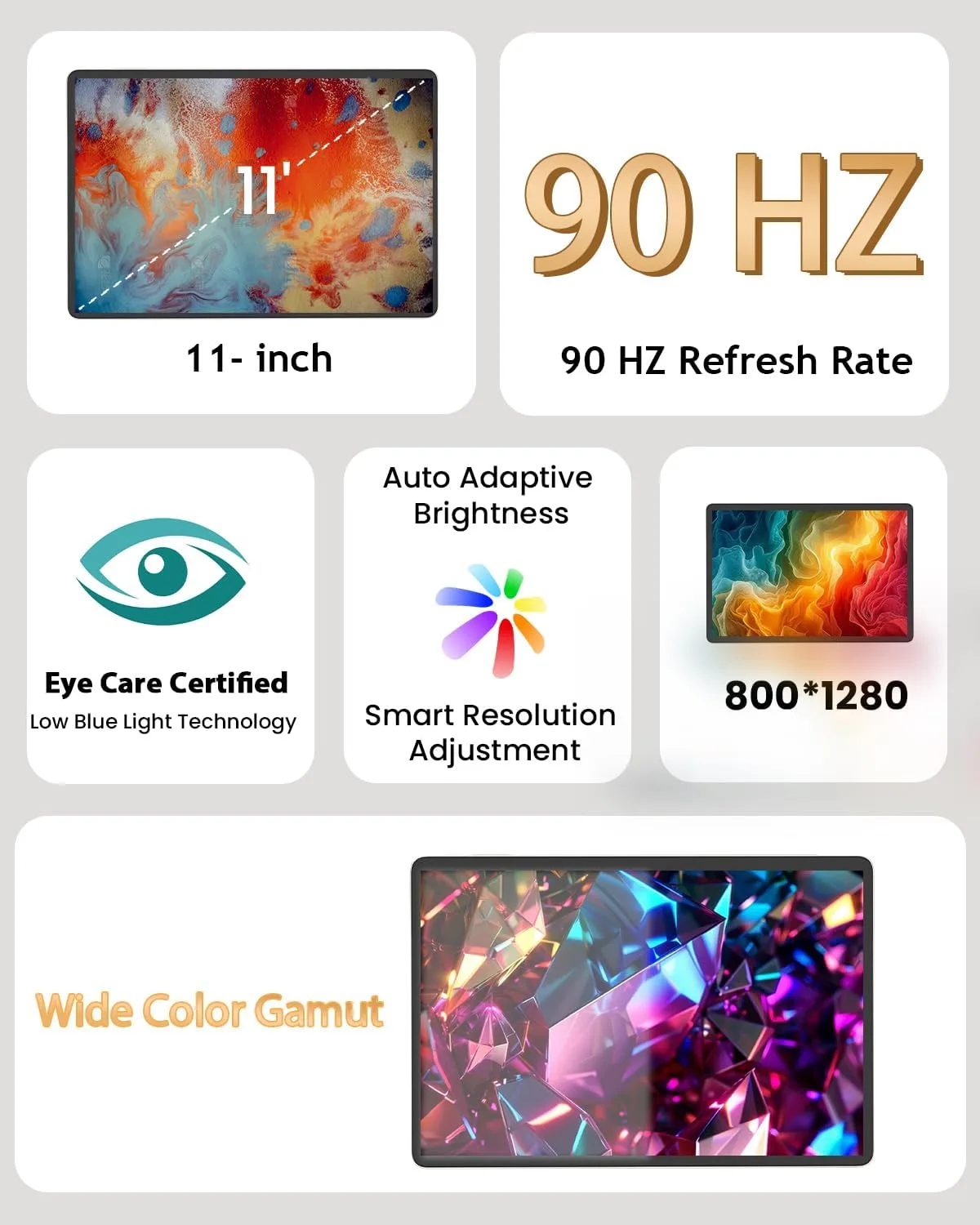 11-inch Android 16 Tablet, 32GB RAM + 128GB ROM (1TB Expand), T7280