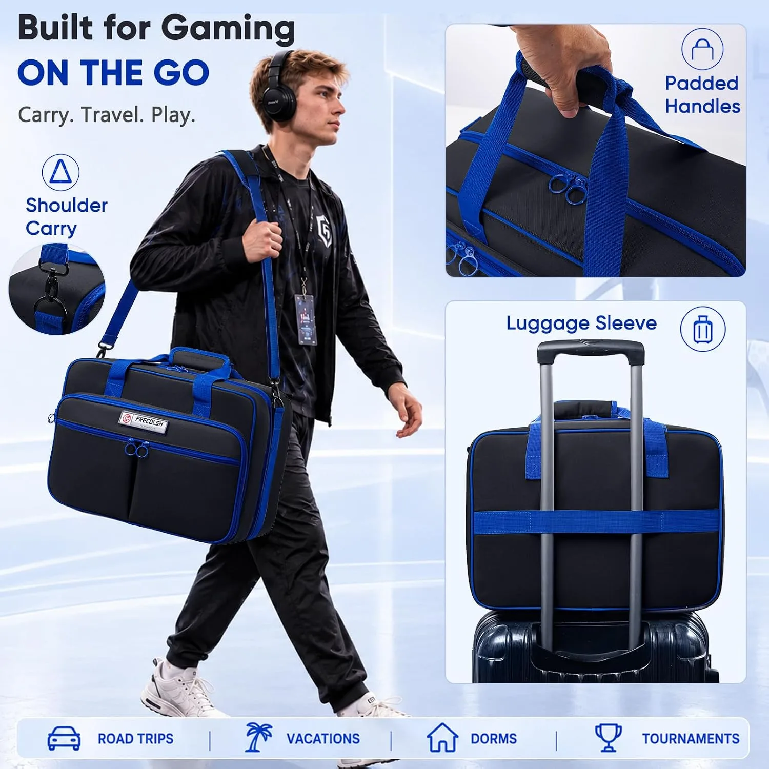 FRECOLSH Carrying Case Compatible with PS5, PS5Pro & PS5 Slim, Travel Bag
